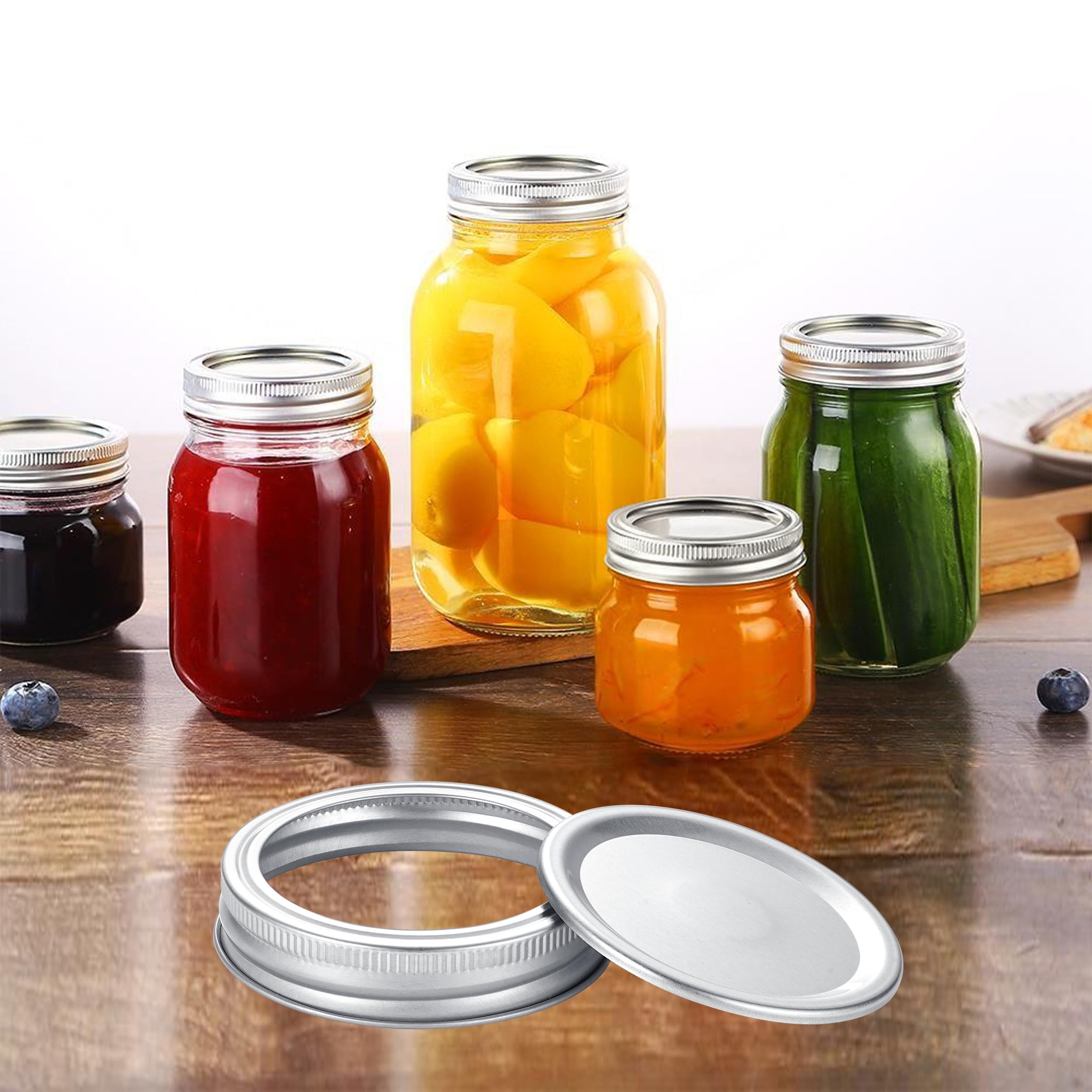 EvaHab 72Pcs Regular Mouth Canning Lids with Rings for Ball and Kerr Jars Airtight Split-Type Metal Lids Perfect Fit for Canning - View 6 of 7