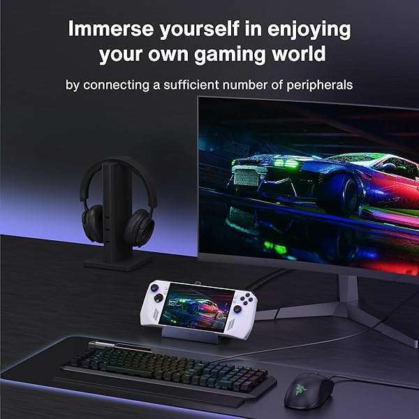 IVANKY iVANKY 8-in-1 Docking Station for ASUS ROG Ally X/Valve Steam Deck OLED/Lenovo Legion Go/MSI Claw, ROG Alloy/Stream Deck Dock Hub with HDMI 4K@60Hz, 1Gbps Ethernet, 3*USB-A 3.0, 100W USB-C Charge - View 9 of 10