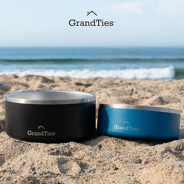 GRANDTIES GrandTies 64oz Stainless Steel Dog Bowl - Engraved, BPA-Free, Non-Skid, Heavy Duty & Insulated for Outdoor Use - View 10 of 11