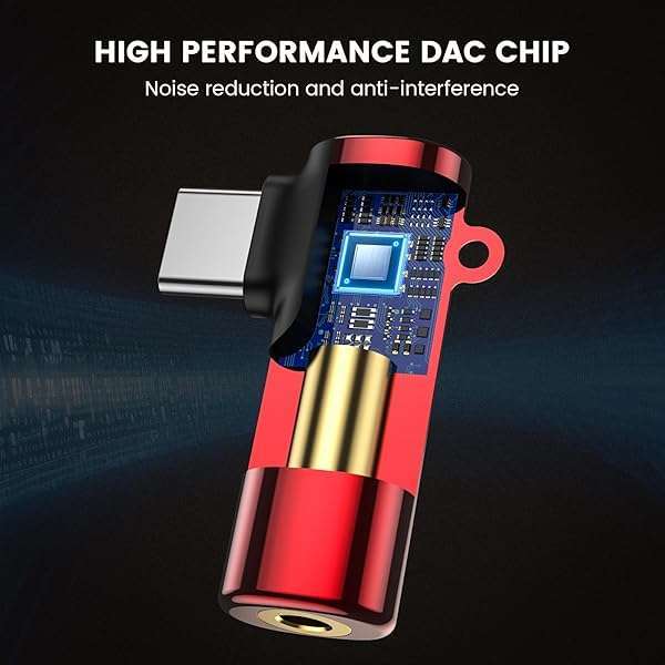 MOSWAG High-Res MOSWAG USB C to 3.5mm Adapter for Samsung Galaxy S23/S22/S21 & Pixel 7/6 - Right Angled Aux Dongle - View 2 of 6