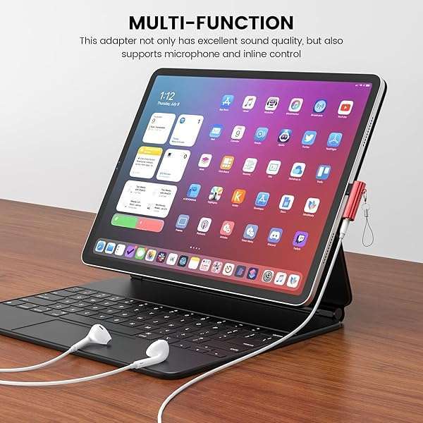 MOSWAG High-Res MOSWAG USB C to 3.5mm Adapter for Samsung Galaxy S23/S22/S21 & Pixel 7/6 - Right Angled Aux Dongle - View 5 of 6