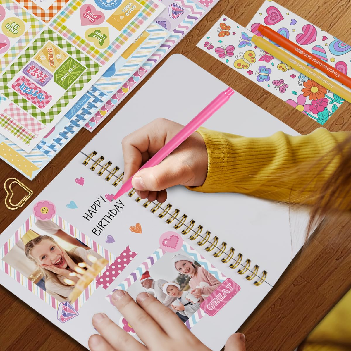 Nollh Nollh 2-Pack DIY Journal Kit Perfect Gift for Girls Ages 8 to 14 Art Crafts Scrapbook and Diary Supplies Set - View 2 of 5