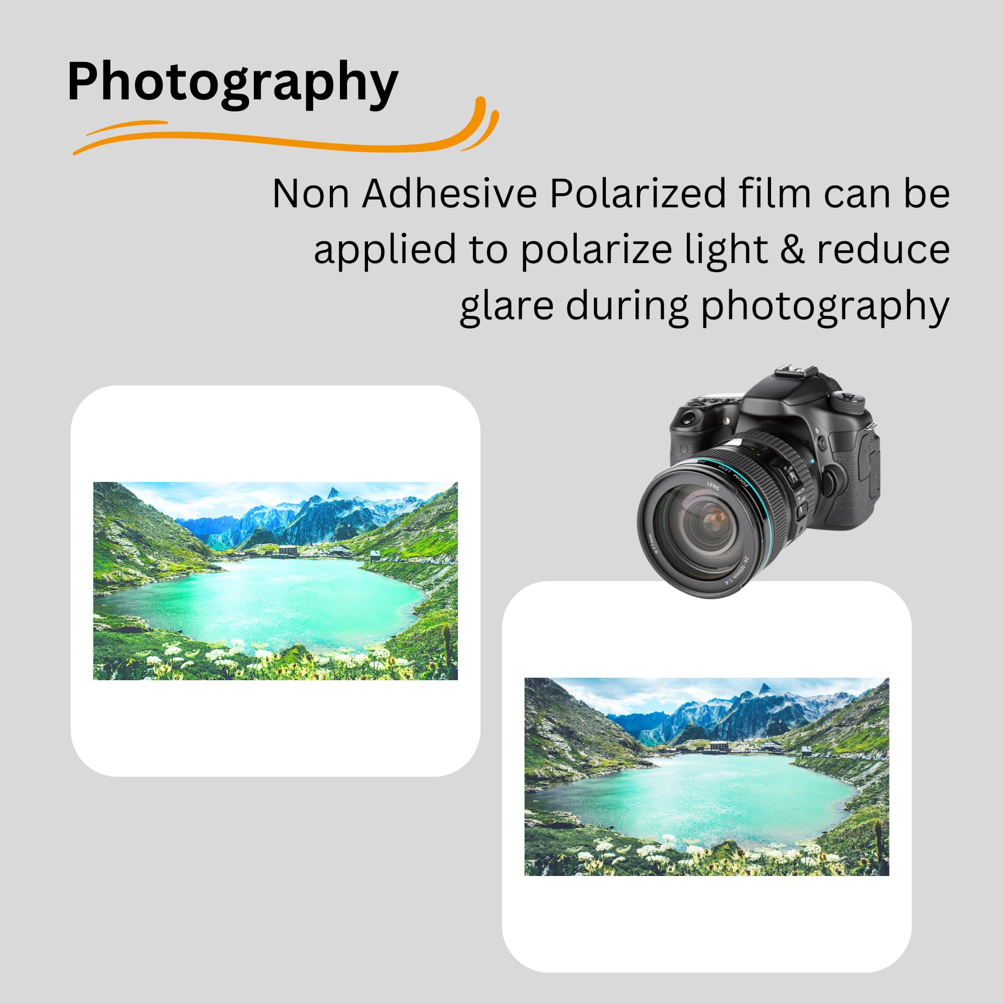 GLARE GUARD G Wave Polarizer Linear Polarizing Film for Photography LCD Repair and Physics Education 10 mil Gray Sun Filter 11"x8" Non-Adhesive 1PC - View 3 of 7