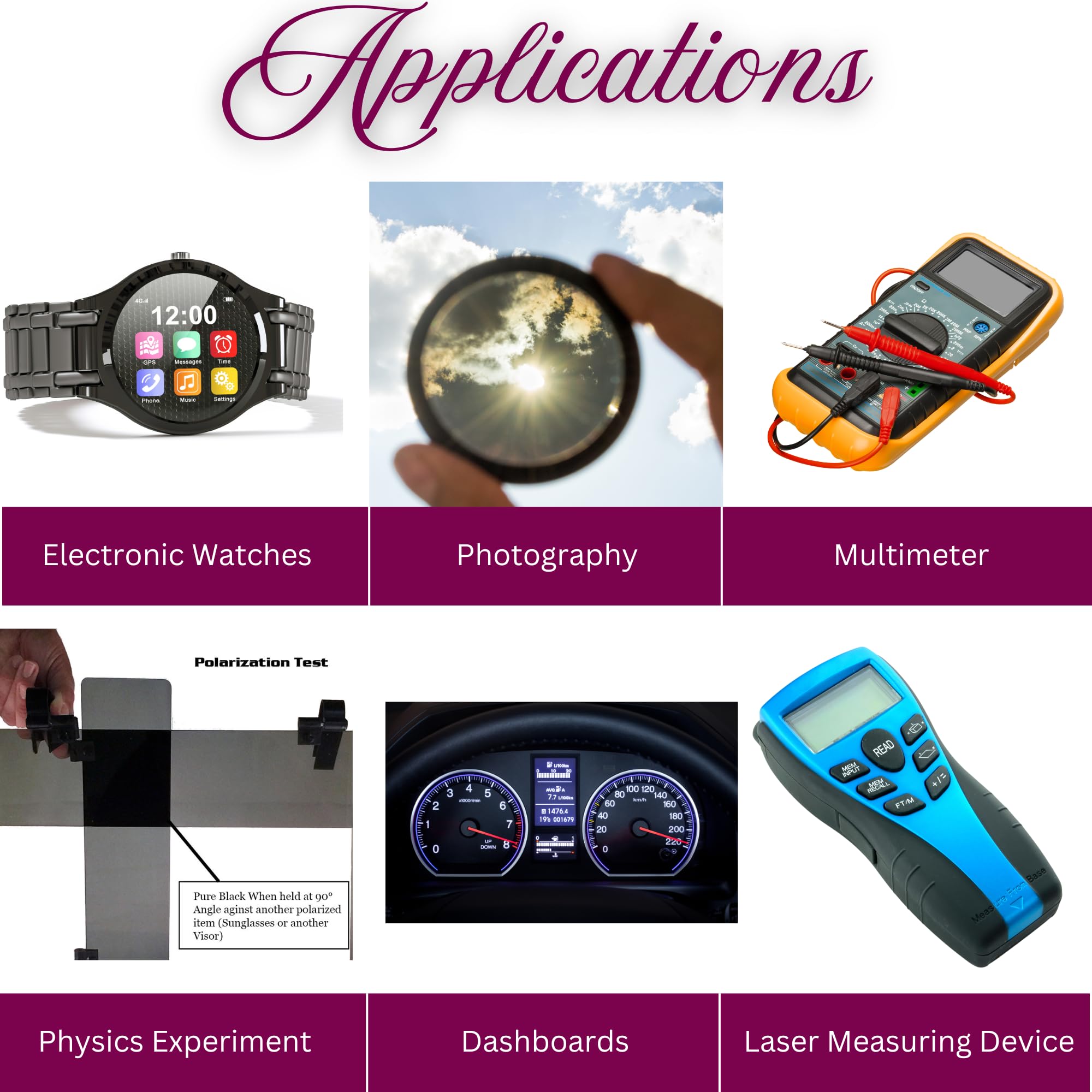 GLARE GUARD G Wave Polarizer Linear Polarizing Film for Photography LCD Repair and Physics Education 10 mil Gray Sun Filter 11"x8" Non-Adhesive 1PC - View 4 of 7