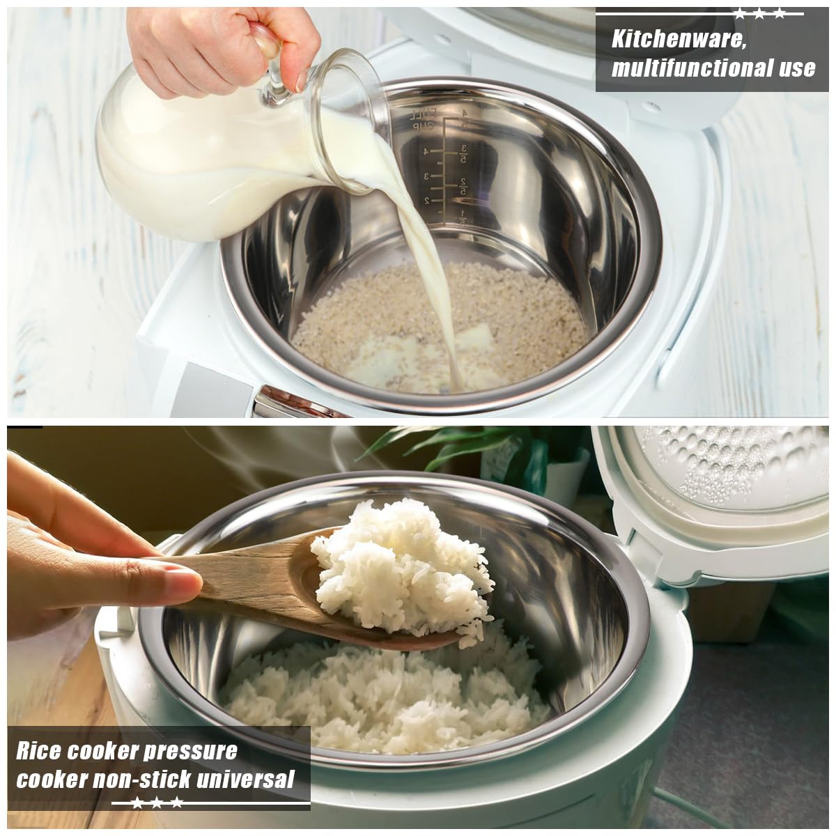 LNQ LUNIQI 2L Stainless Steel Inner Pot Replacement for Household Rice Cooker Electric Cooker Accessories for Home Kitchen - View 4 of 7