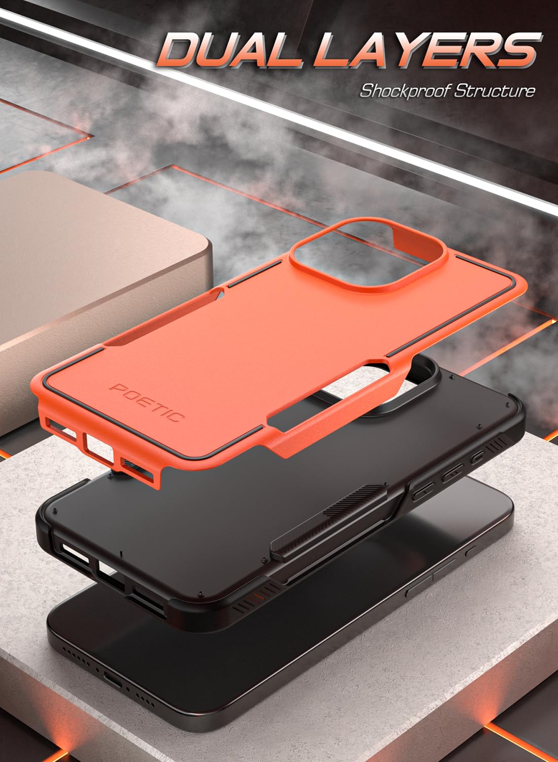 Poetic Neon Series Slim Shockproof Case for iPhone 15 Pro Lightweight Drop Protection Orange 2023 Cover - View 2 of 6