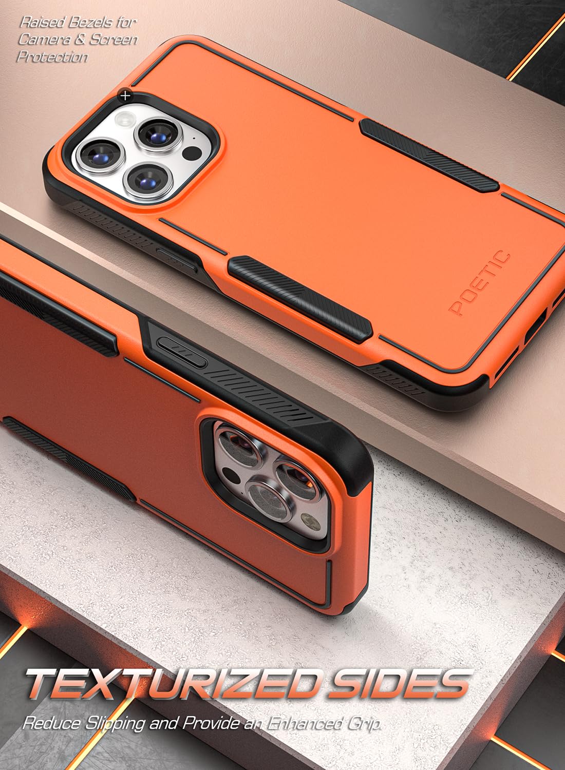 Poetic Neon Series Slim Shockproof Case for iPhone 15 Pro Lightweight Drop Protection Orange 2023 Cover - View 3 of 6