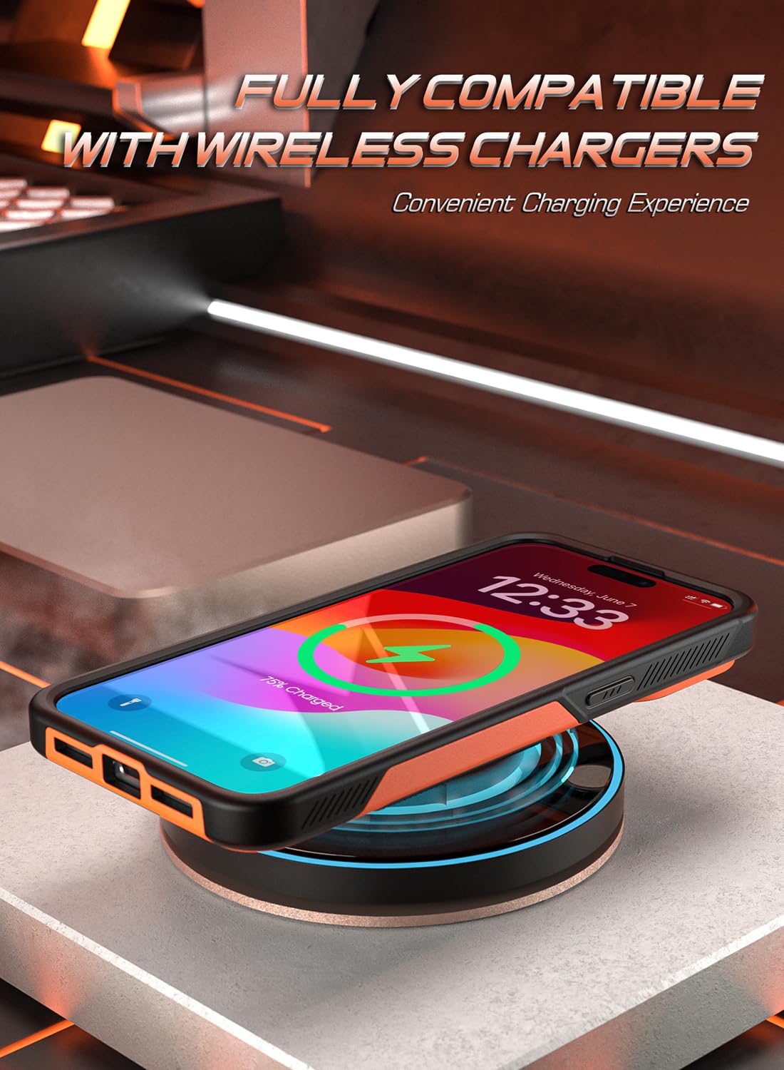 Poetic Neon Series Slim Shockproof Case for iPhone 15 Pro Lightweight Drop Protection Orange 2023 Cover - View 4 of 6