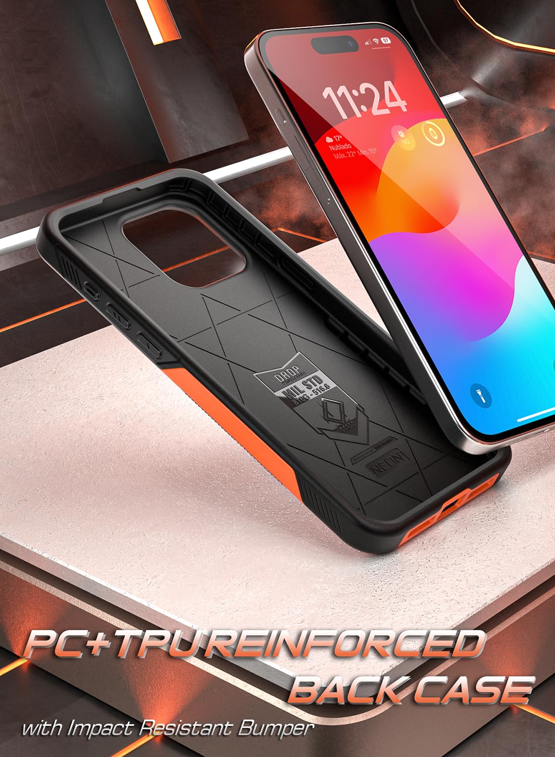 Poetic Neon Series Slim Shockproof Case for iPhone 15 Pro Lightweight Drop Protection Orange 2023 Cover - View 6 of 6