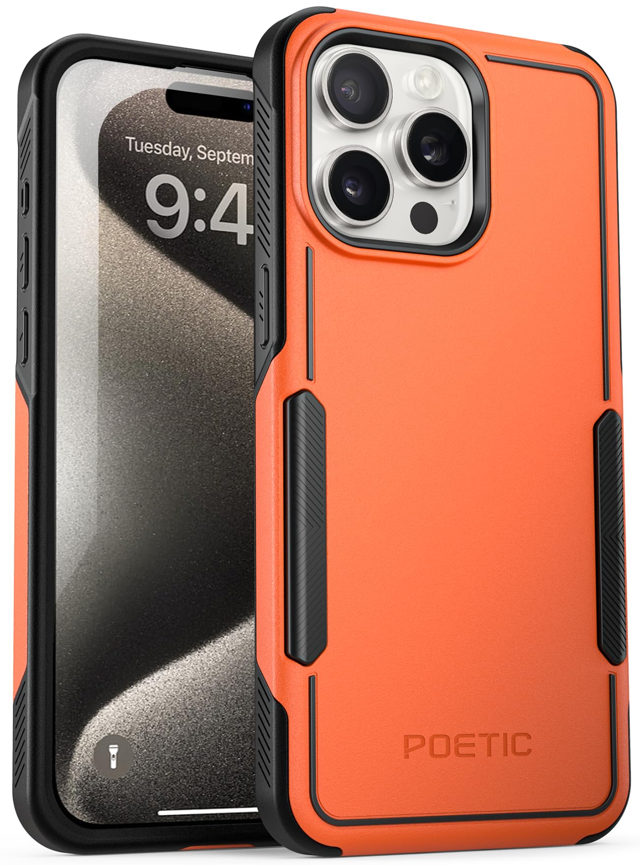 Poetic Neon Series Slim Shockproof Case for iPhone 15 Pro Lightweight Drop Protection Orange 2023 Cover