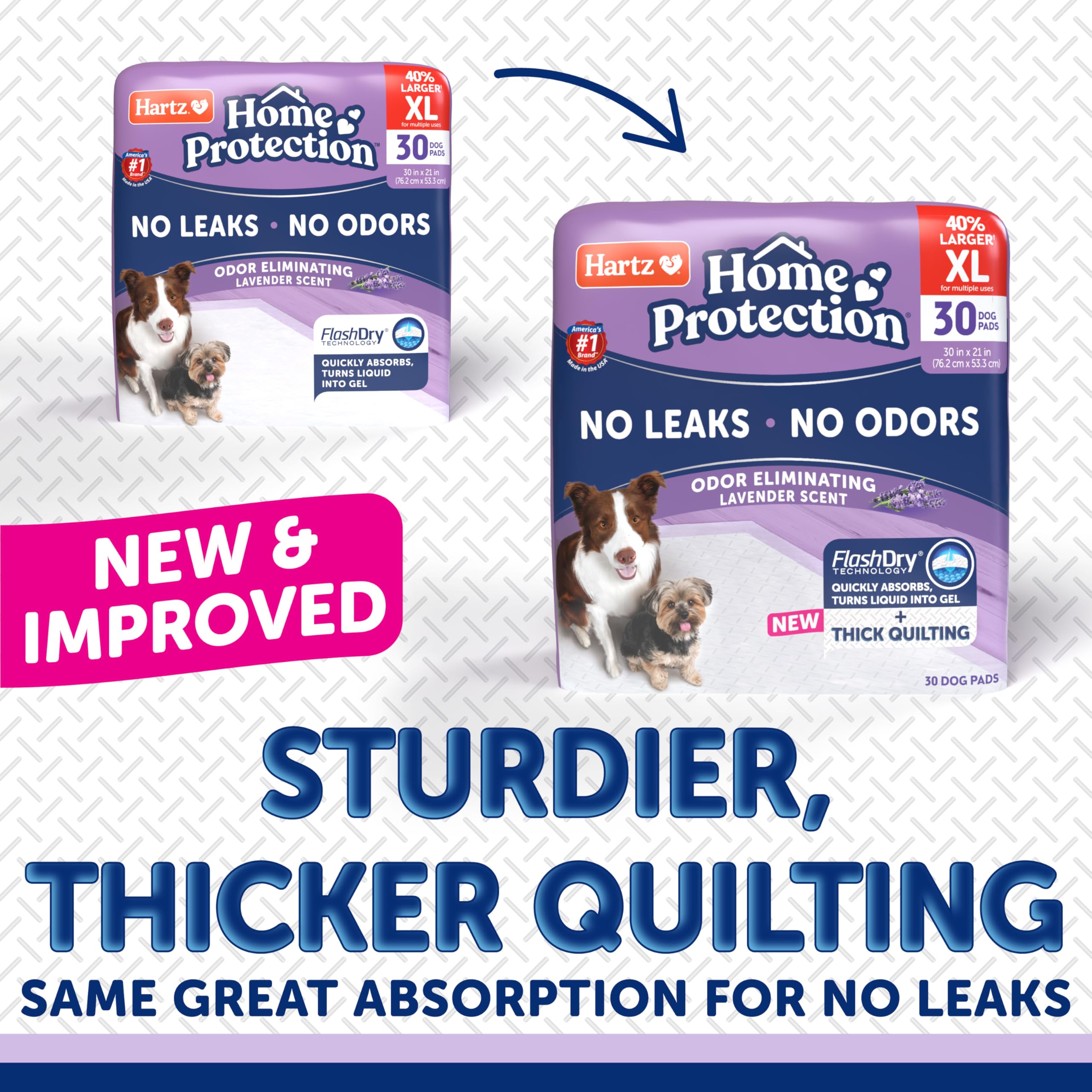 Hartz Hartz Home Protection Lavender Scented Dog Pads XL 60 Count Super Absorbent Odor Eliminating Leak Proof - View 2 of 9