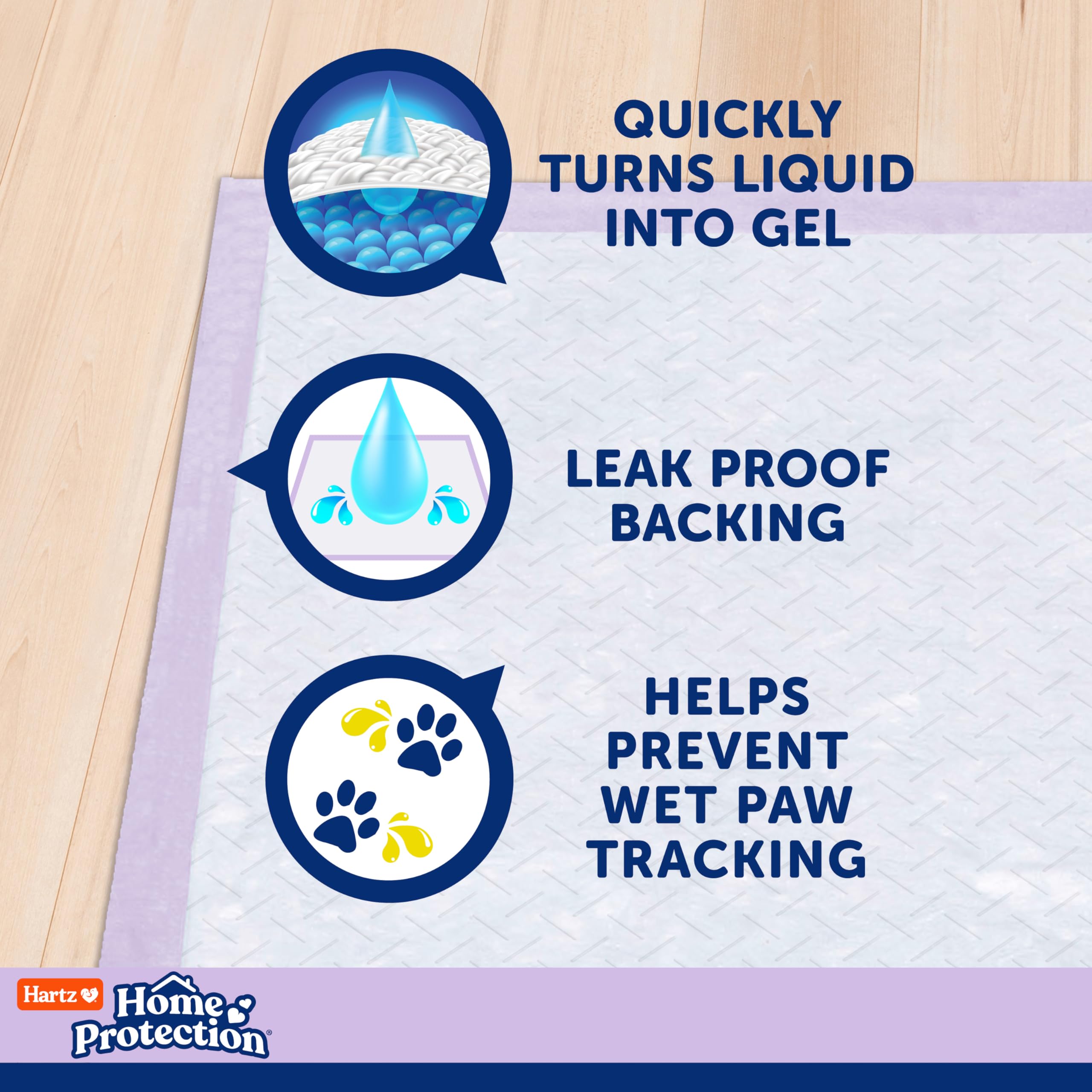 Hartz Hartz Home Protection Lavender Scented Dog Pads XL 60 Count Super Absorbent Odor Eliminating Leak Proof - View 5 of 9