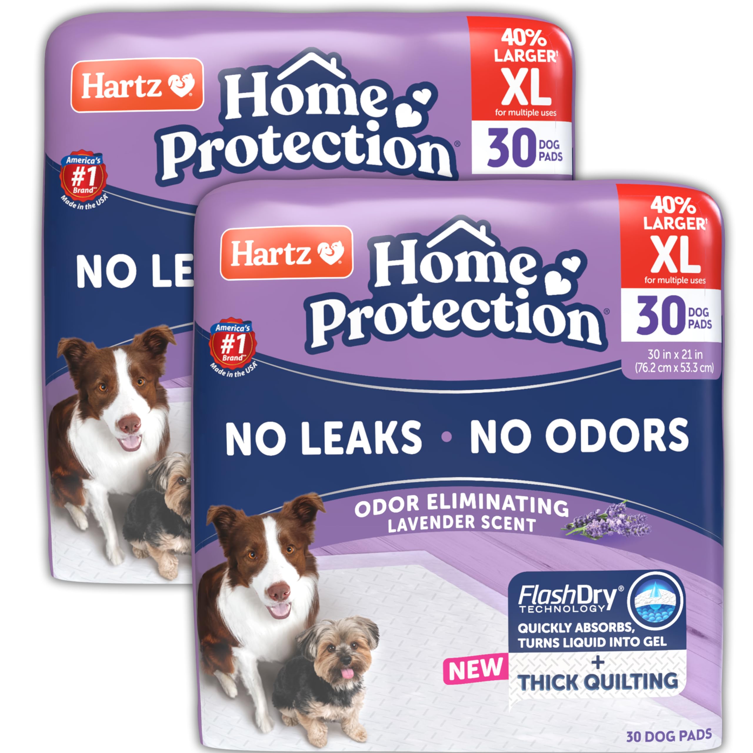 Hartz Hartz Home Protection Lavender Scented Dog Pads XL 60 Count Super Absorbent Odor Eliminating Leak Proof