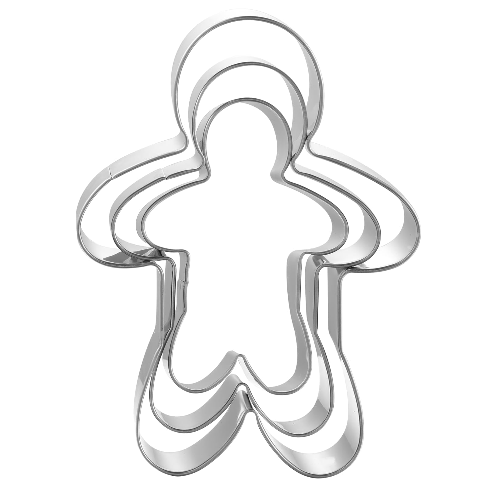 JOB JOL JOB JOL Gingerbread Man Cookie Cutters Set of 3 in 3 4 and 5 Inches Perfect for Holiday Baking