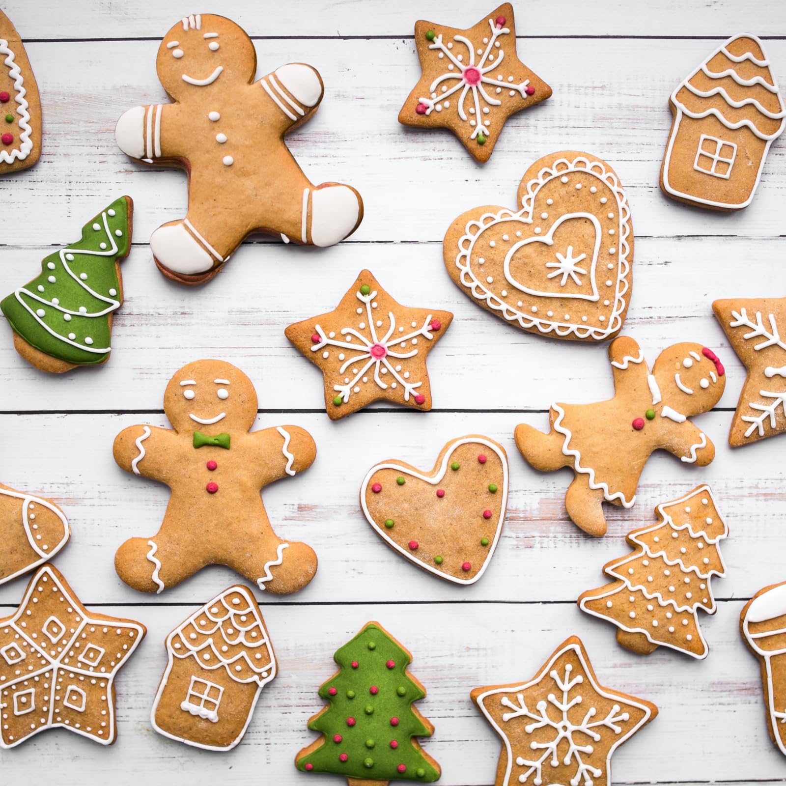 JOB JOL JOB JOL Christmas Cookie Cutters Set of 6 Gingerbread Man House Christmas Tree 4 Inch - View 3 of 7