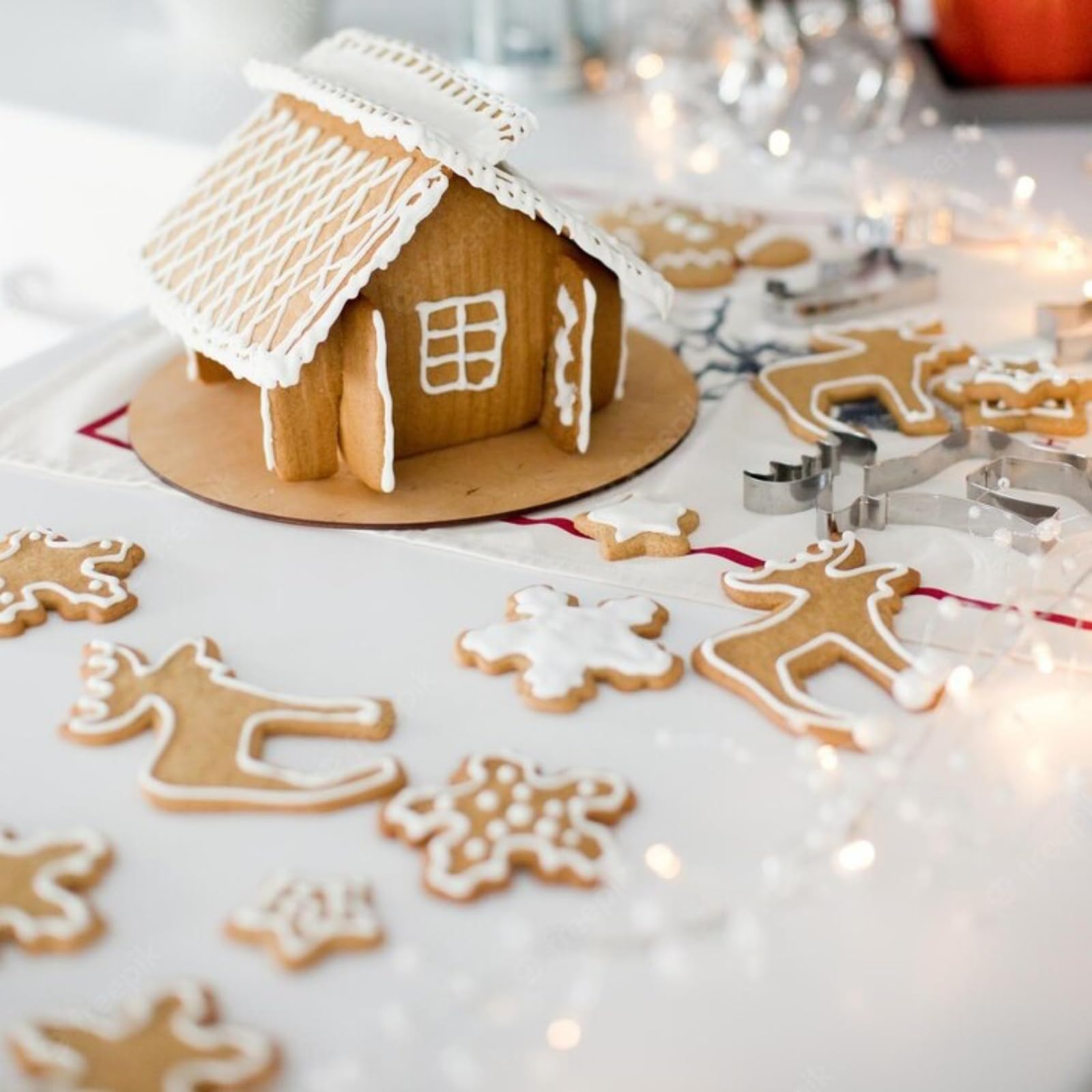 JOB JOL JOB JOL Christmas Cookie Cutters Set of 6 Gingerbread Man House Christmas Tree 4 Inch - View 4 of 7