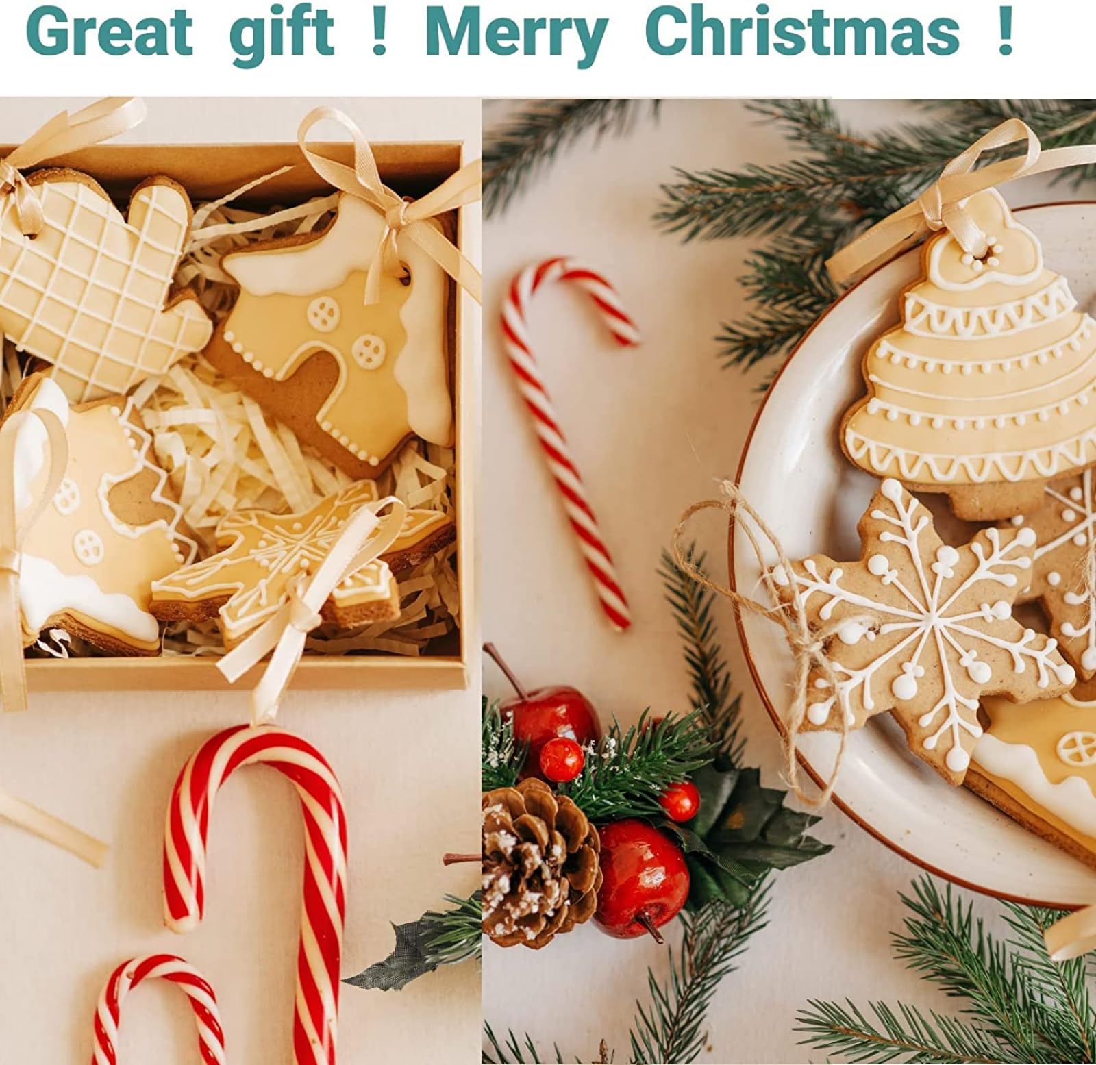 JOB JOL JOB JOL Christmas Cookie Cutters Set of 6 Gingerbread Man House Christmas Tree 4 Inch - View 5 of 7