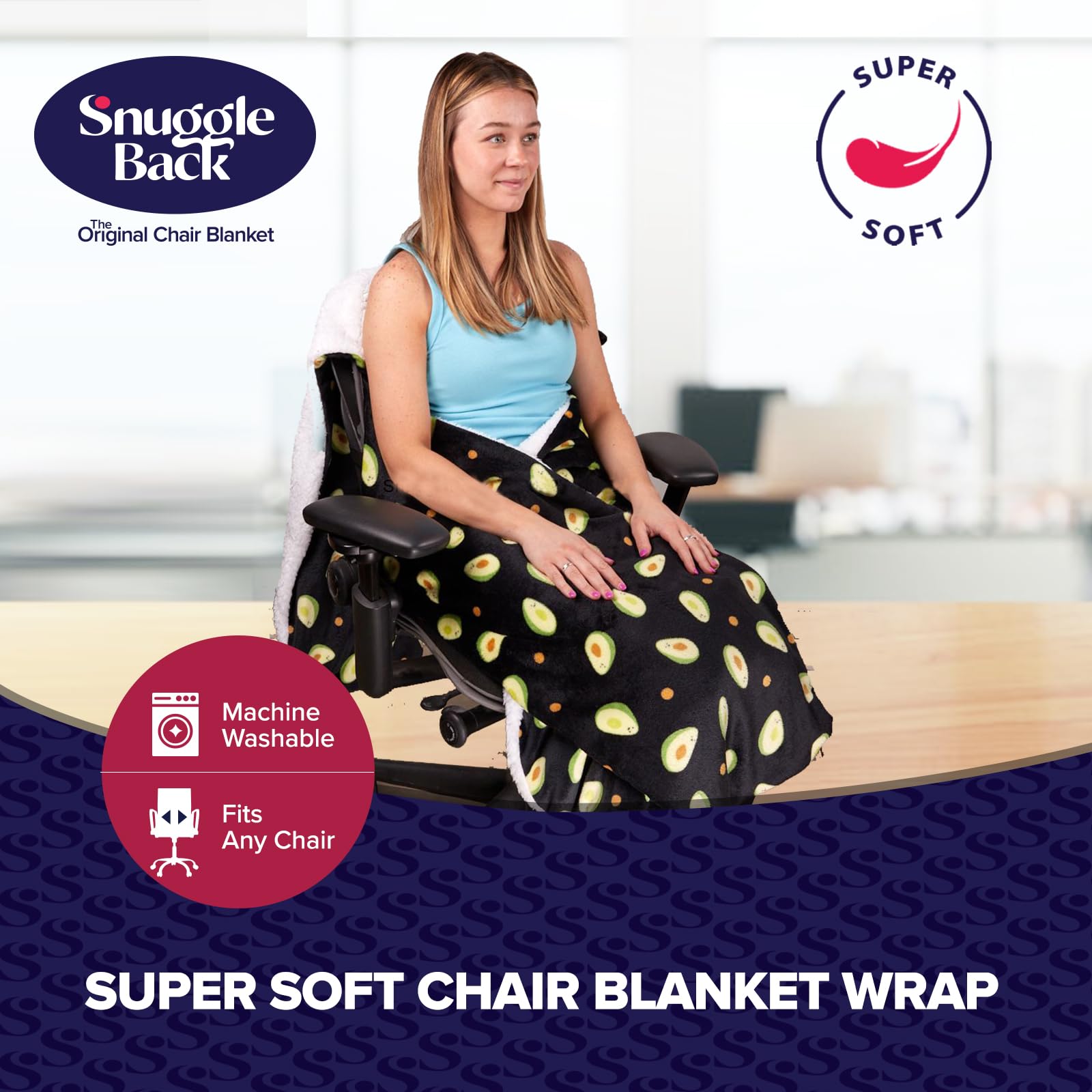 M PAIN MANAGEMENT TECHNOLOGIES The Original Office Chair Blanket by SnuggleBack Cozy Comfy Wrap for Convenient Heat Stay Warm in Winter or Summer Sherpa Fur Lining - View 2 of 8
