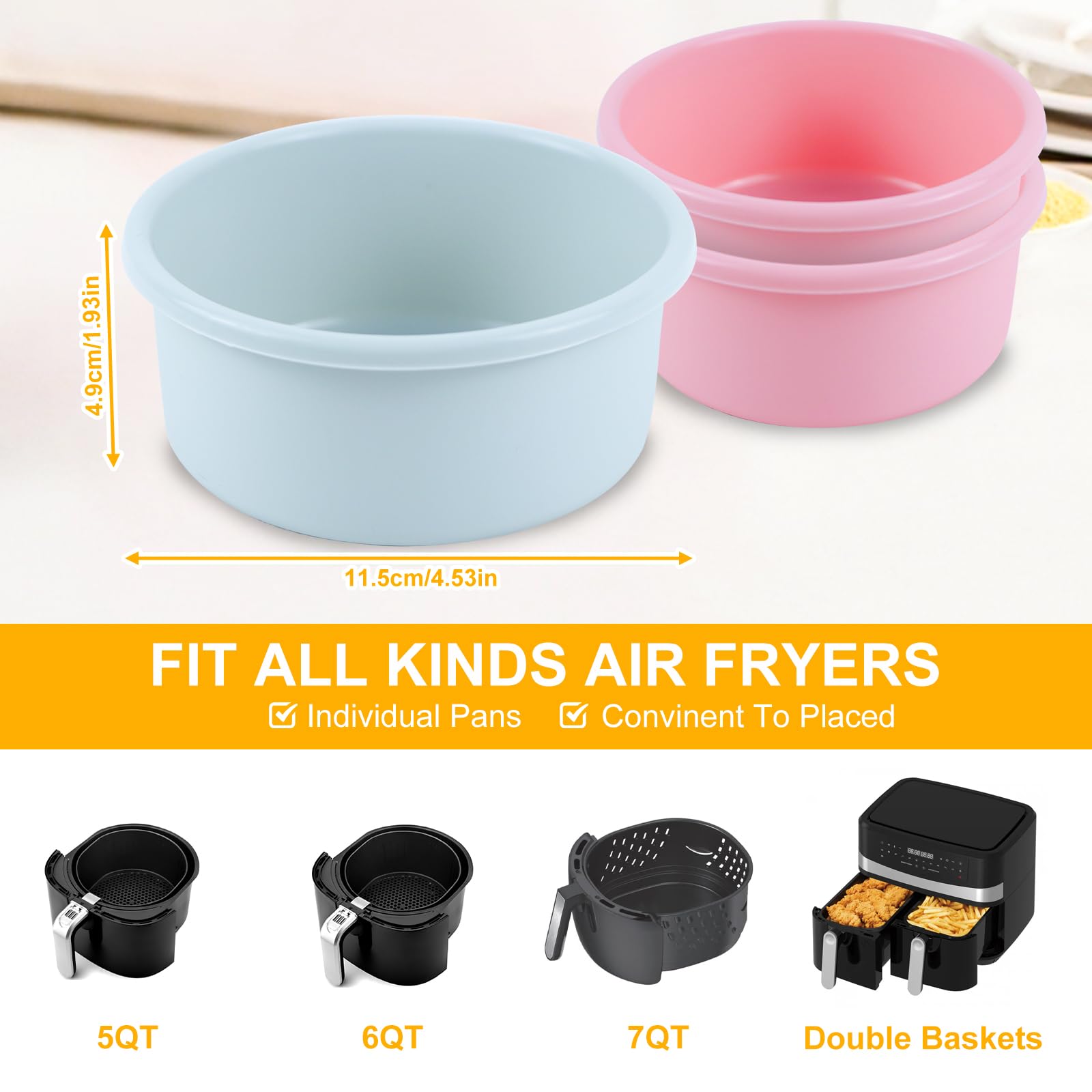BigKing Silicone Air Fryer Egg Mold 4Pack Nonstick Reusable Egg Bite Molds BPA Free Dishwasher Safe for Perfect Poached Eggs - View 2 of 7