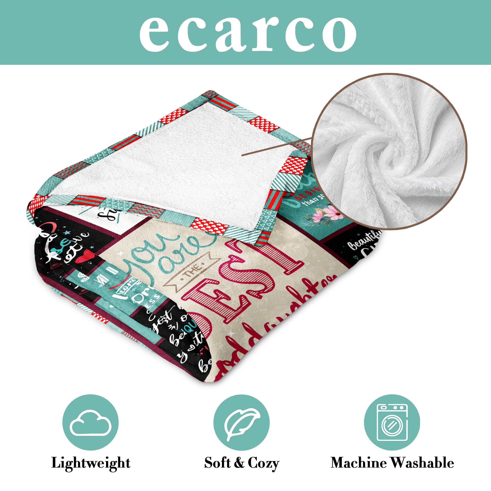 ecarco Goddaughter Gifts from Godmother and Godfather - Baptism Throw Blanket 60" X 50" - Perfect Gift for Your Goddaughter - View 7 of 7