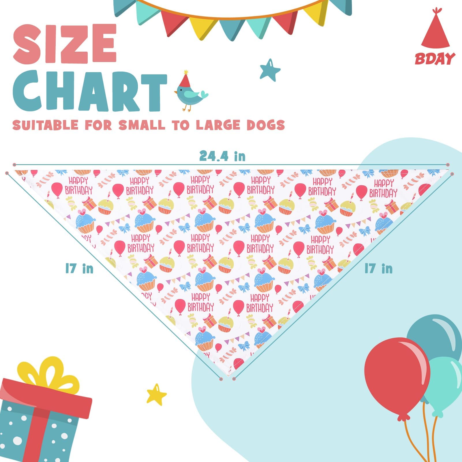 PAWCHIE PAWCHIE Holiday Dog Bandanas 10 Pack Easter 4th of July Birthday Triangle Scarves for Small to Large Dogs and Cats - View 2 of 8