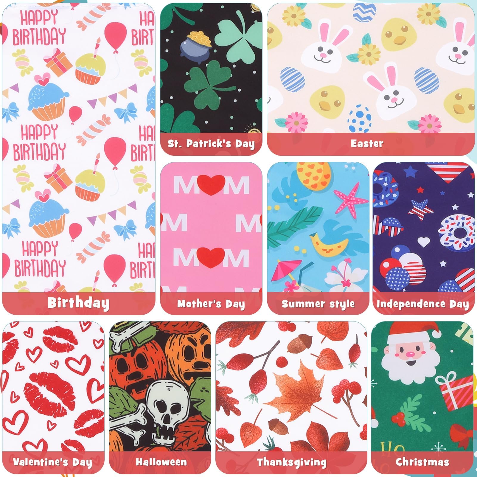 PAWCHIE PAWCHIE Holiday Dog Bandanas 10 Pack Easter 4th of July Birthday Triangle Scarves for Small to Large Dogs and Cats - View 4 of 8