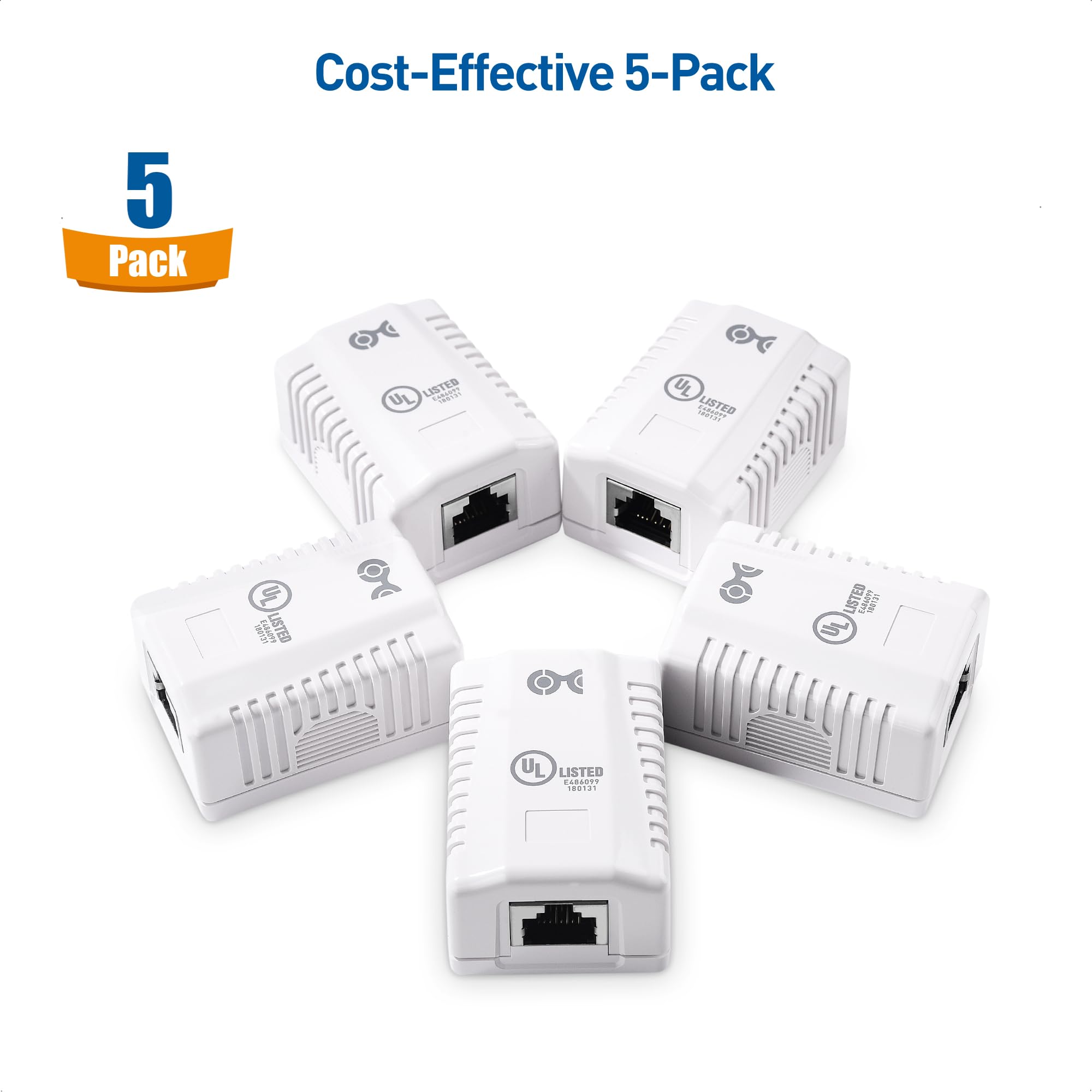 Cable Matters Cable Matters 5-Pack Shielded Cat6A Surface Mount Box White for Ethernet Wall Mounting - View 7 of 7