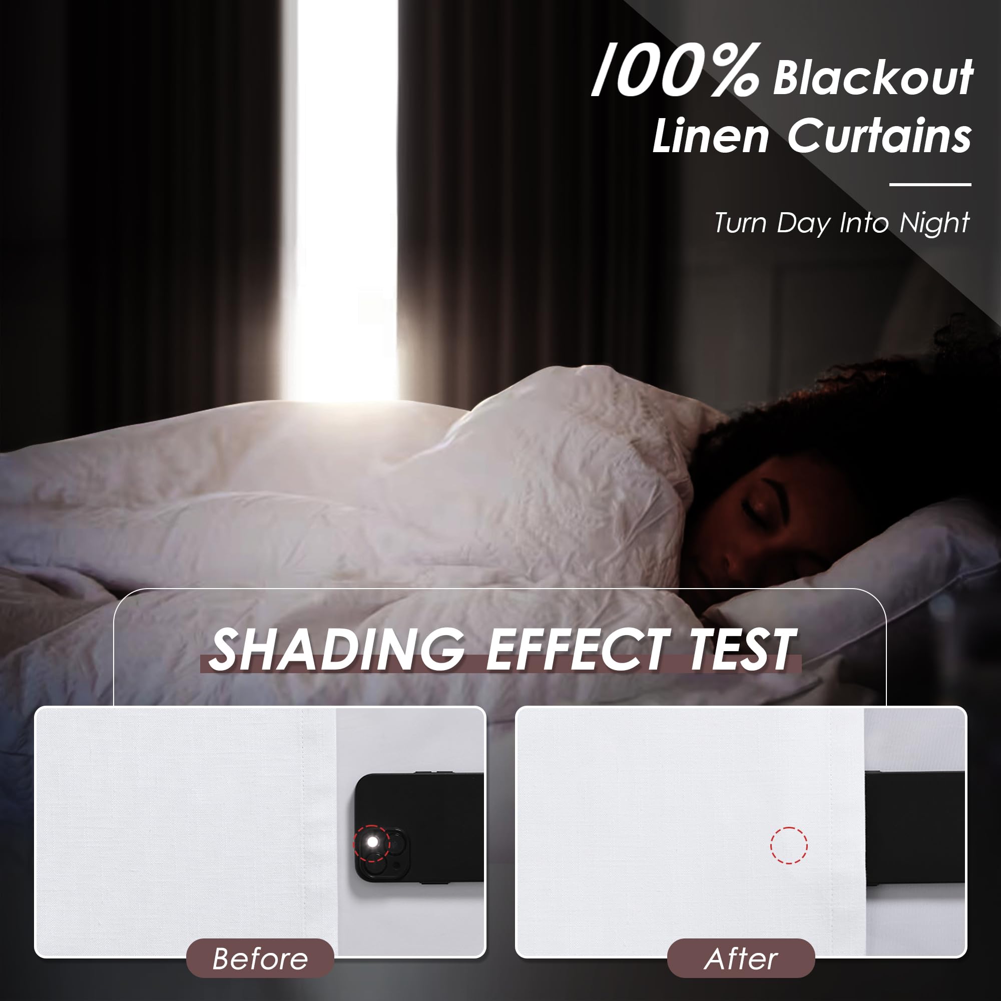 Full Black Out White Window Curtain Panels 102 Inches Long Set of 2 Cotton Textured Thermal Insulated Drapes for Living Room and Nursery - View 2 of 8