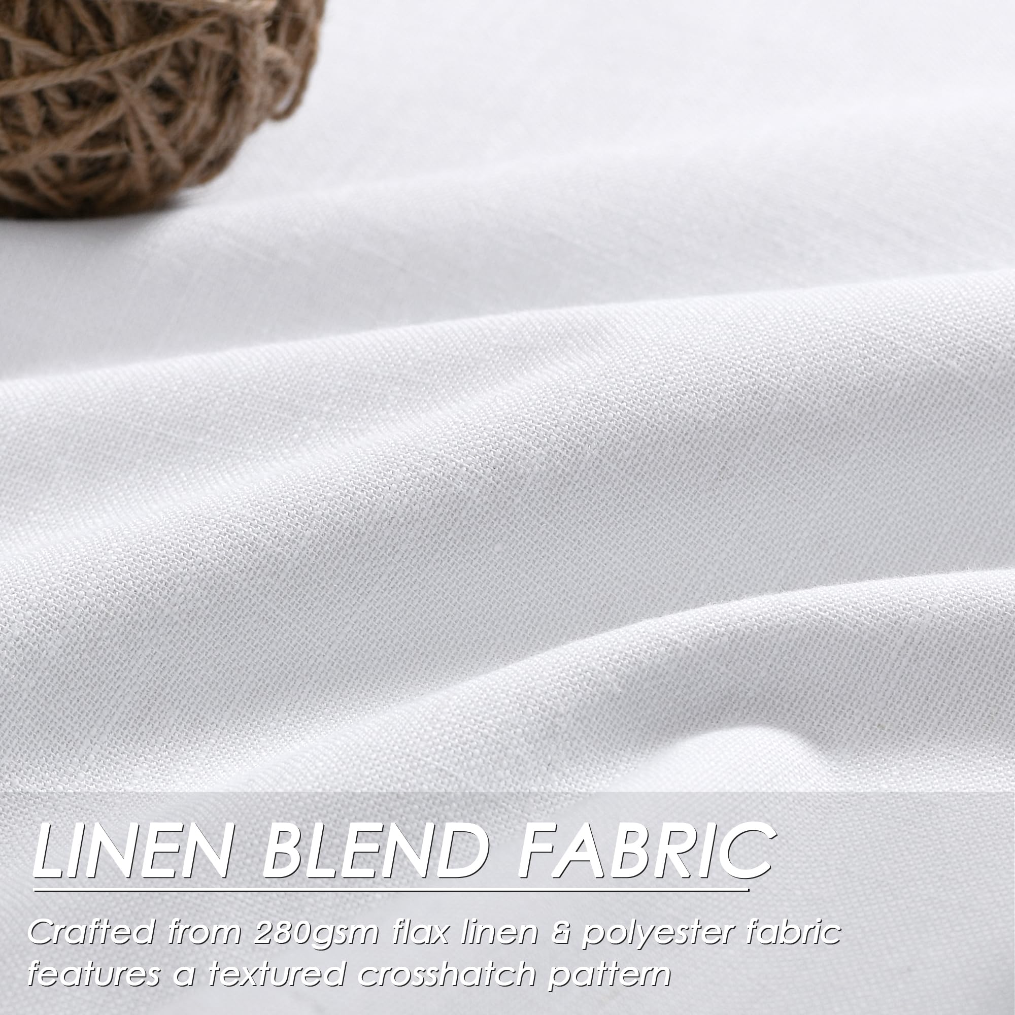 Full Black Out White Window Curtain Panels 102 Inches Long Set of 2 Cotton Textured Thermal Insulated Drapes for Living Room and Nursery - View 5 of 8