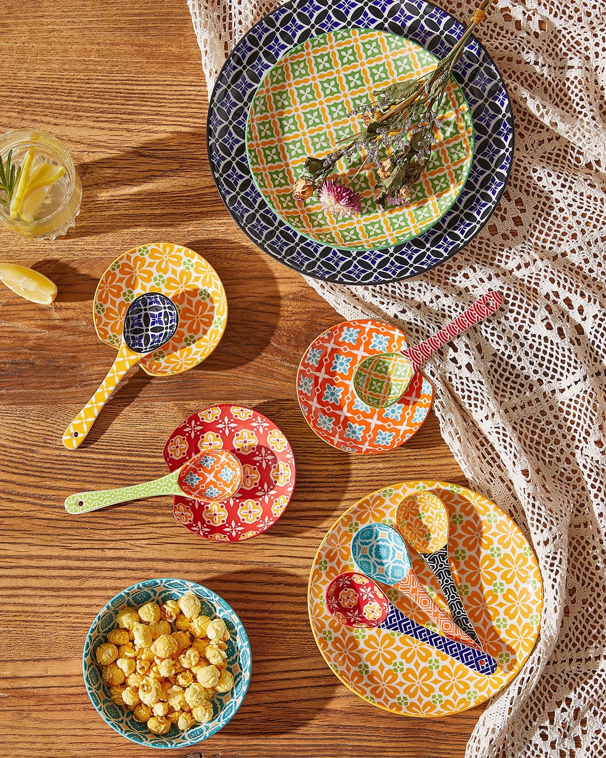 Metahom Metahom Colorful Ceramic Small Serving Spoons Set of 6 for Cereal Soups Stews Ramen Dishwasher and Microwave Safe Cute Porcelain Spoons - View 4 of 8