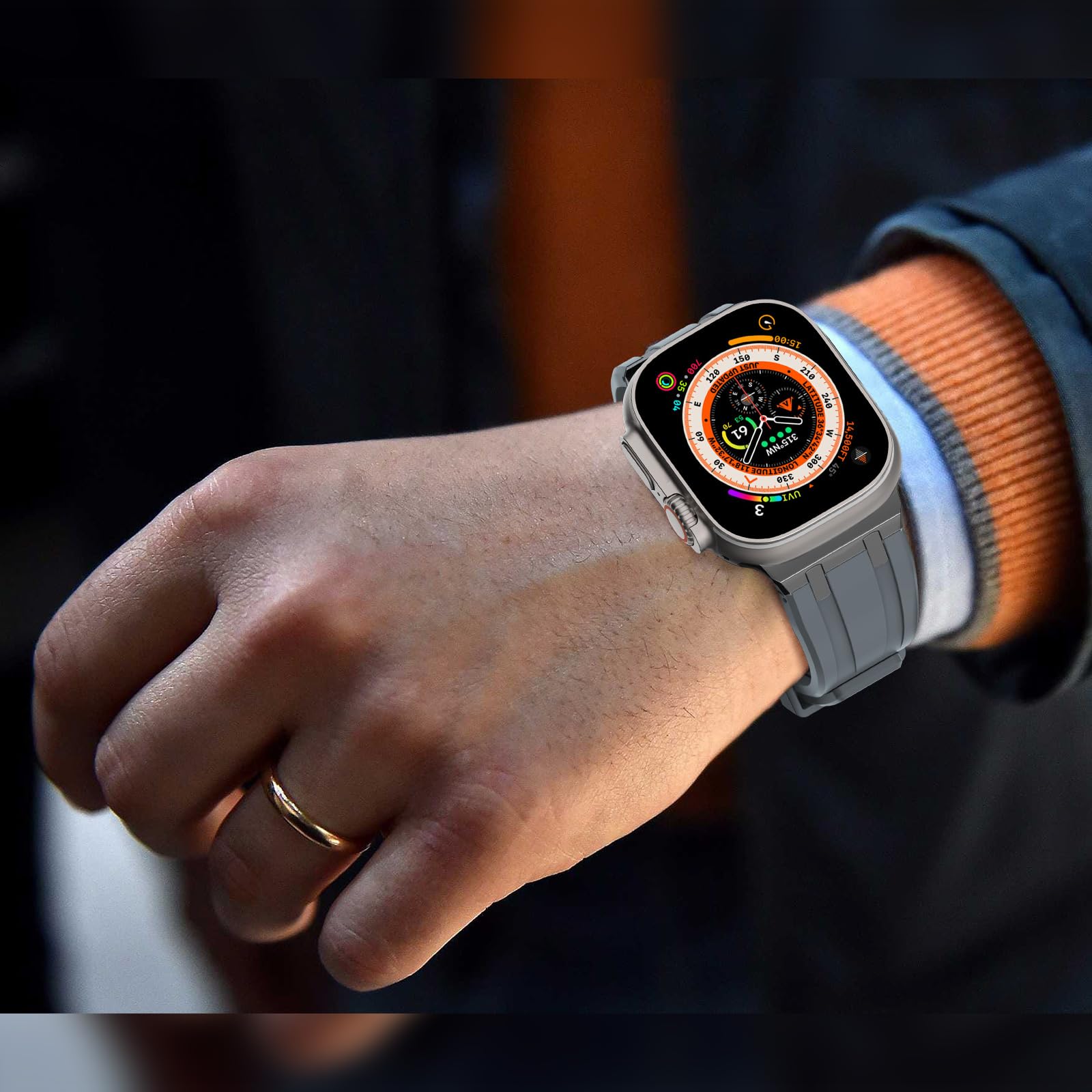 NewWays NewWays AP Luxury Silicone Rubber Band for Apple Watch Series 10 9 8 7 6 5 4 3 2 1 SE 42mm 41mm 40mm 38mm for Men - View 7 of 7