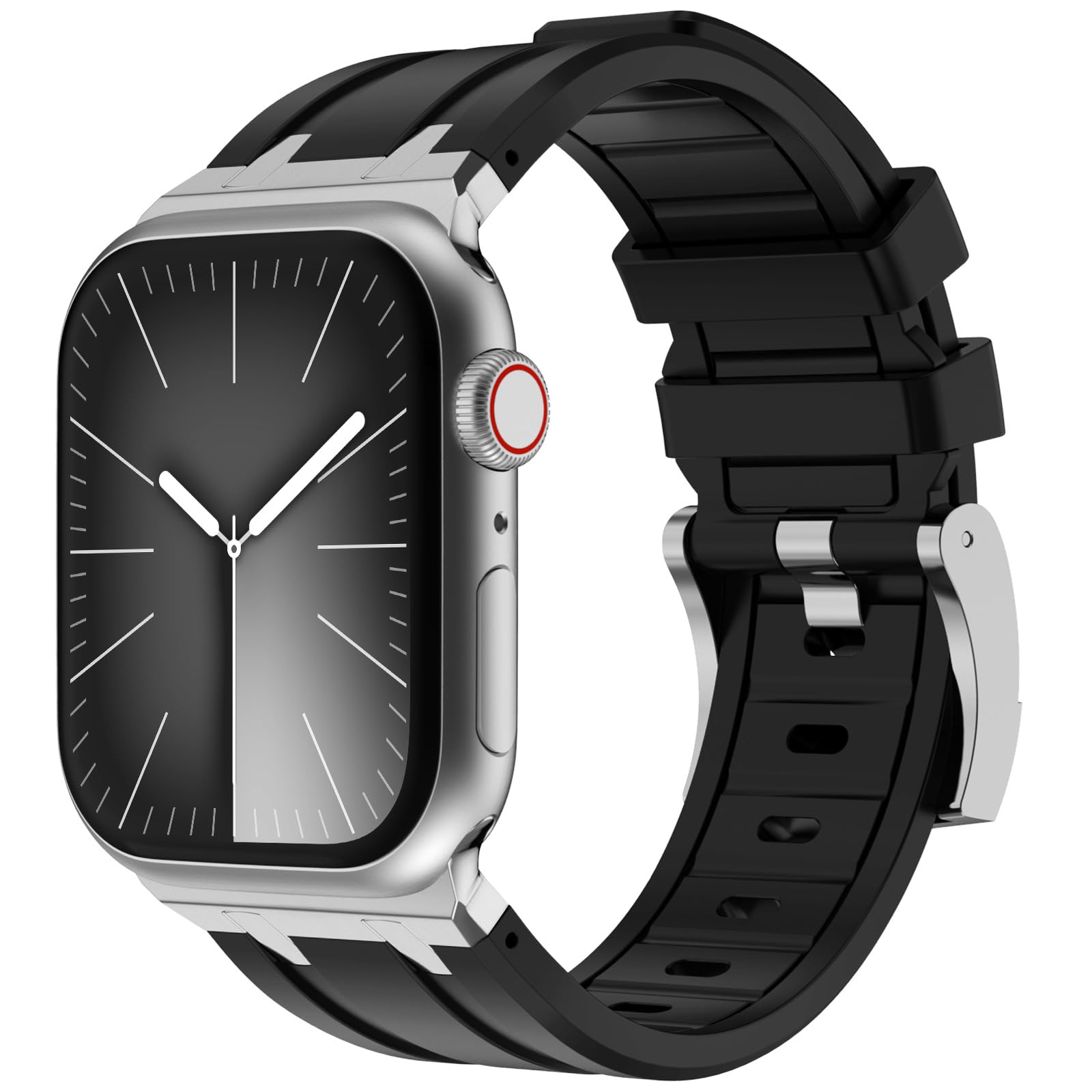 NewWays NewWays AP Luxury Silicone Rubber Band for Apple Watch Series 10 9 8 7 6 5 4 3 2 1 SE 42mm 41mm 40mm 38mm for Men - View 2 of 7