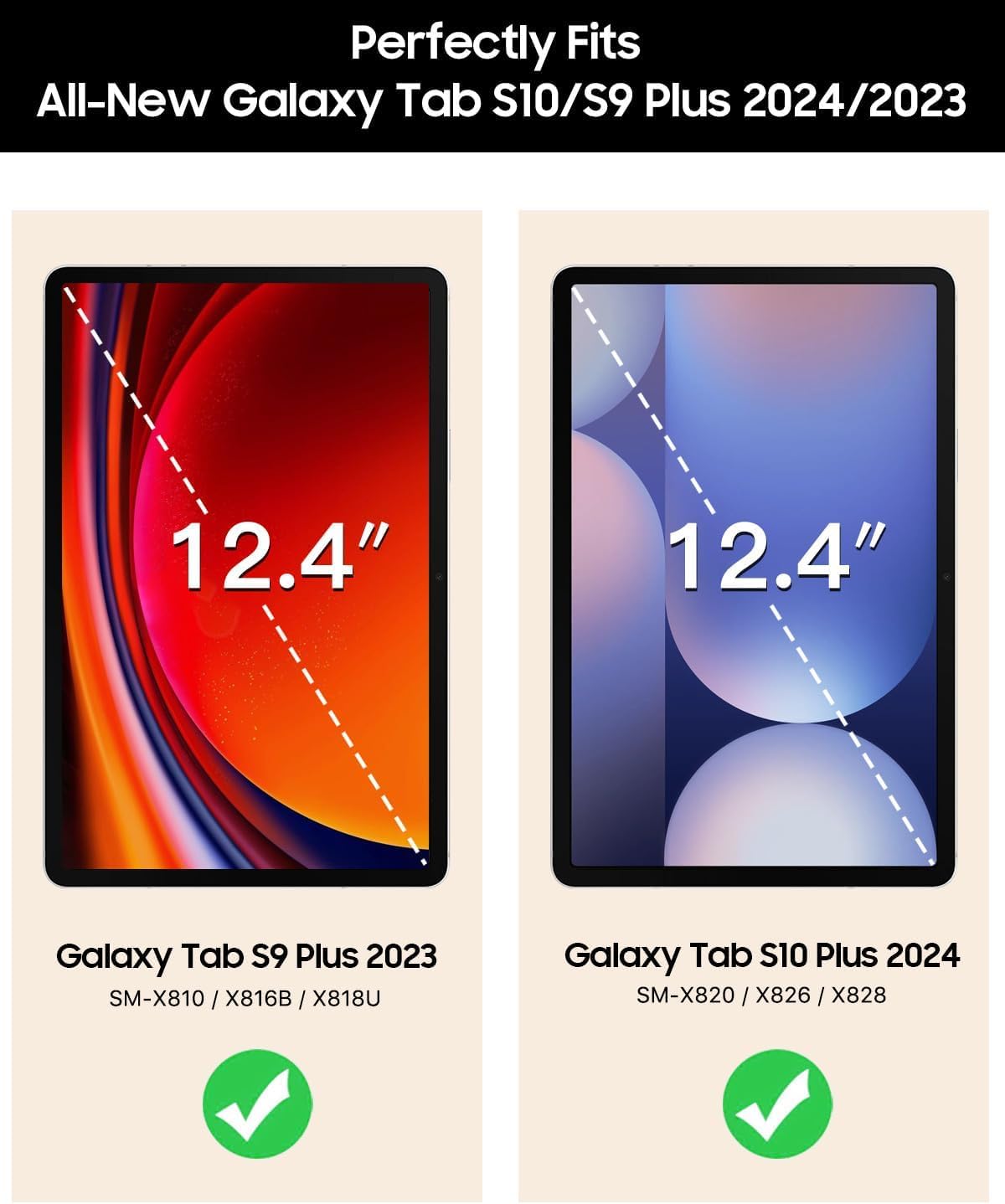 UUcovers Tri-Fold Stand Case for Samsung Galaxy Tab S10 Plus 2024 and Tab S9 Plus 2023 12.4 Inch Smart PU Leather Auto Wake Sleep Hard Back Cover - View 2 of 9