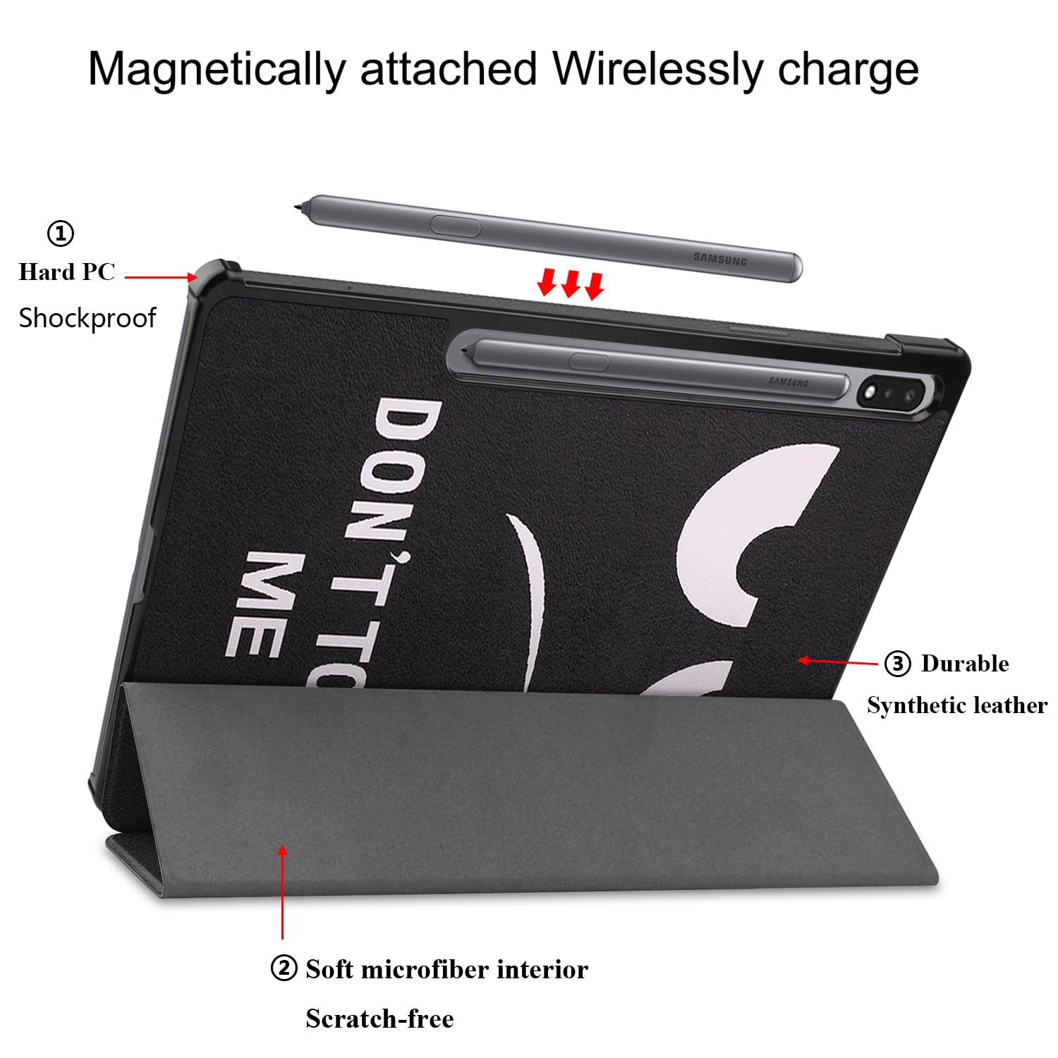 UUcovers Tri-Fold Stand Case for Samsung Galaxy Tab S10 Plus 2024 and Tab S9 Plus 2023 12.4 Inch Smart PU Leather Auto Wake Sleep Hard Back Cover - View 5 of 9