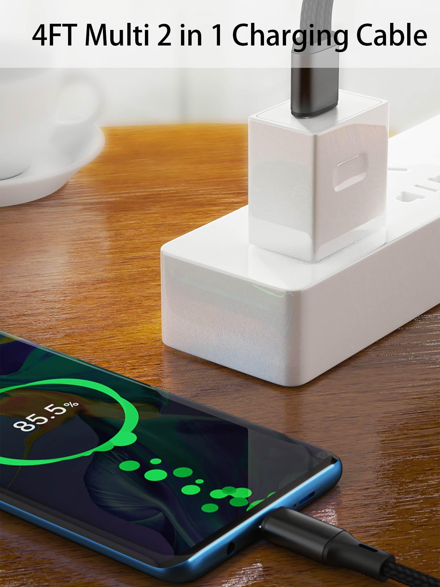 Awnuwuy Multi IP USB Cable 4FT 2Pack 2 in 1 iPhone USB Charger Nylon Cord Compatible with iPhone 14 Pro Max 13 Pro Max 12 11 Pro Max XR X - View 5 of 6