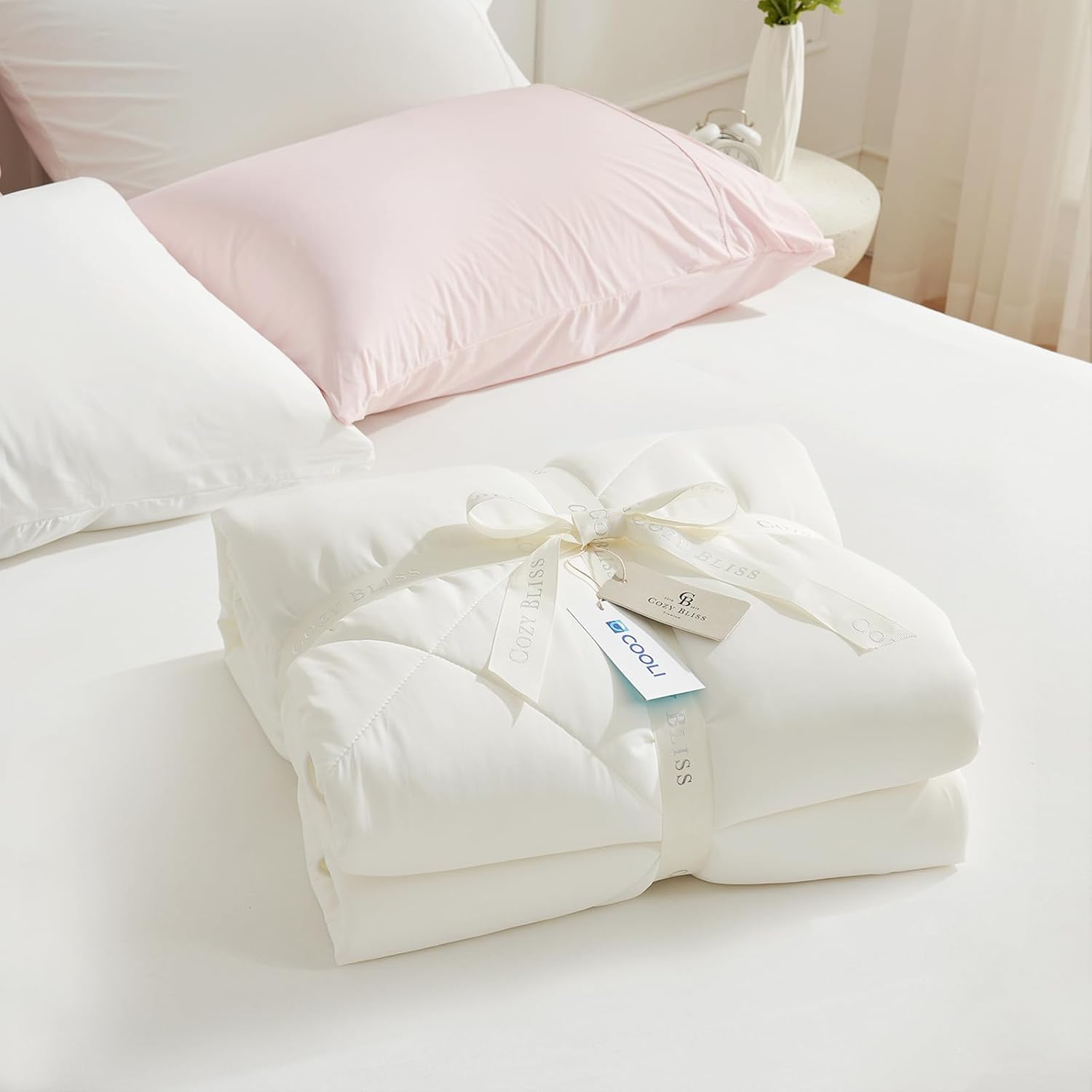 Cozy Bliss Cozy Bliss King Size Cooling Comforter for Hot Sleepers Breathable Soft Lightweight Silk Smooth Summer Blanket - View 6 of 9