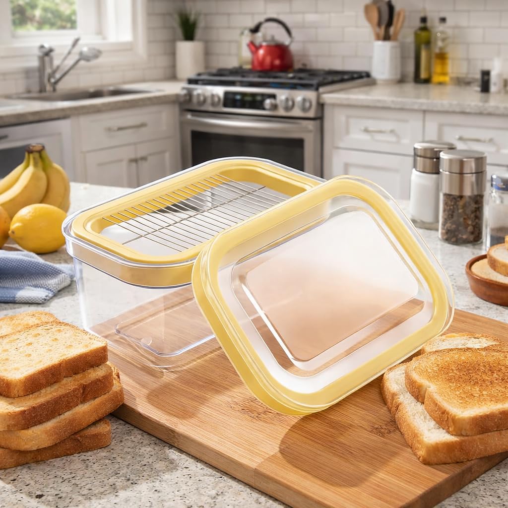 UNIVIVO UNIVIVO Airtight Butter Slicer Cutter Medium 280g Container Dish with Lid for Fridge Ideal for Fresh Butter Storage - View 9 of 9