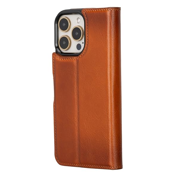 Bayelon Bayelon Leather Wallet Case for iPhone 15 Pro Max Detachable Magnetic Flip Cover Card Holder RFID Blocking Dark Brown MagSafe Compatible - View 10 of 11