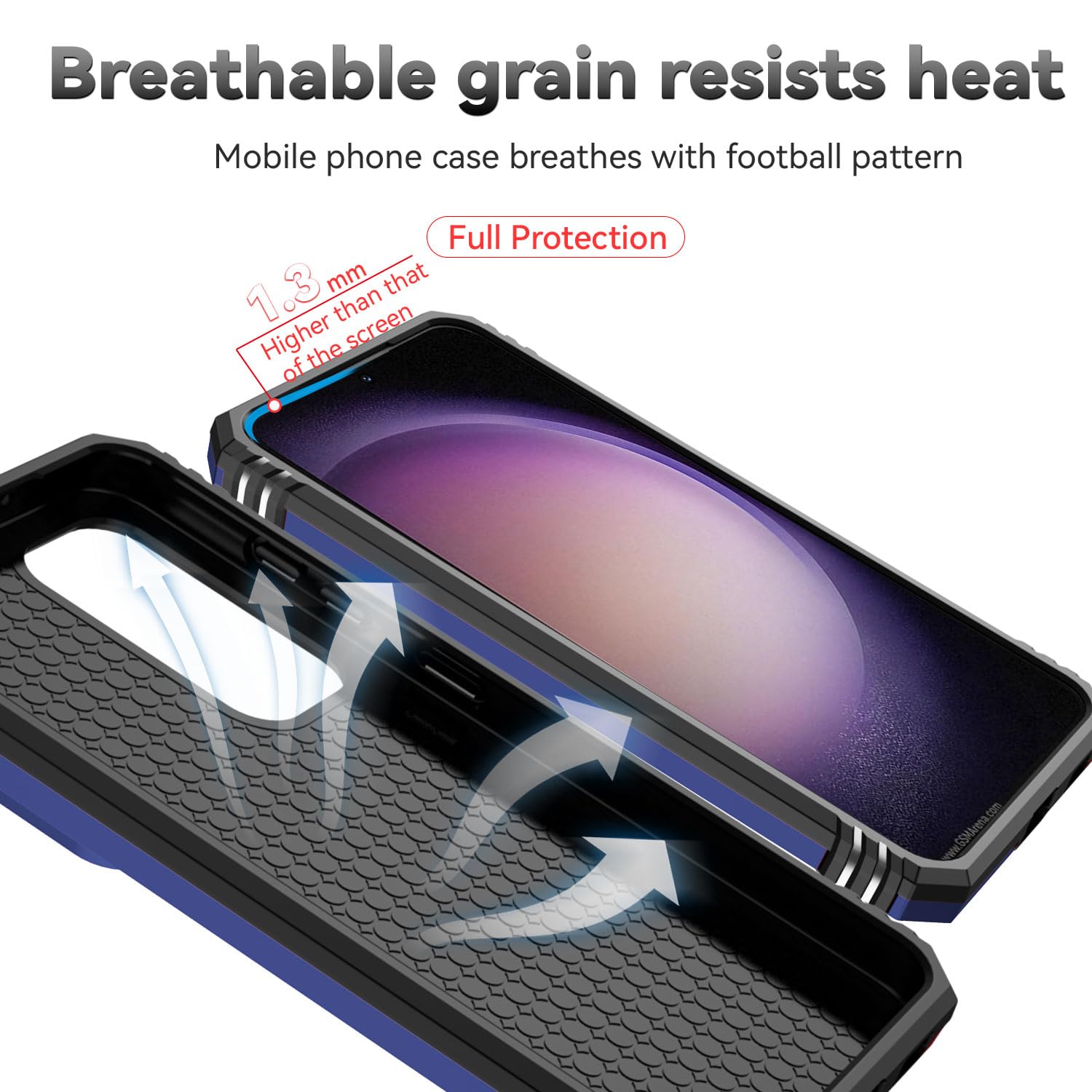 SunStory SunStory Military-Grade Phone Case for Samsung Galaxy S23 FE 5G with HD Screen Protector Slide Camera Cover and Rotated Ring Kickstand Purple - View 7 of 9