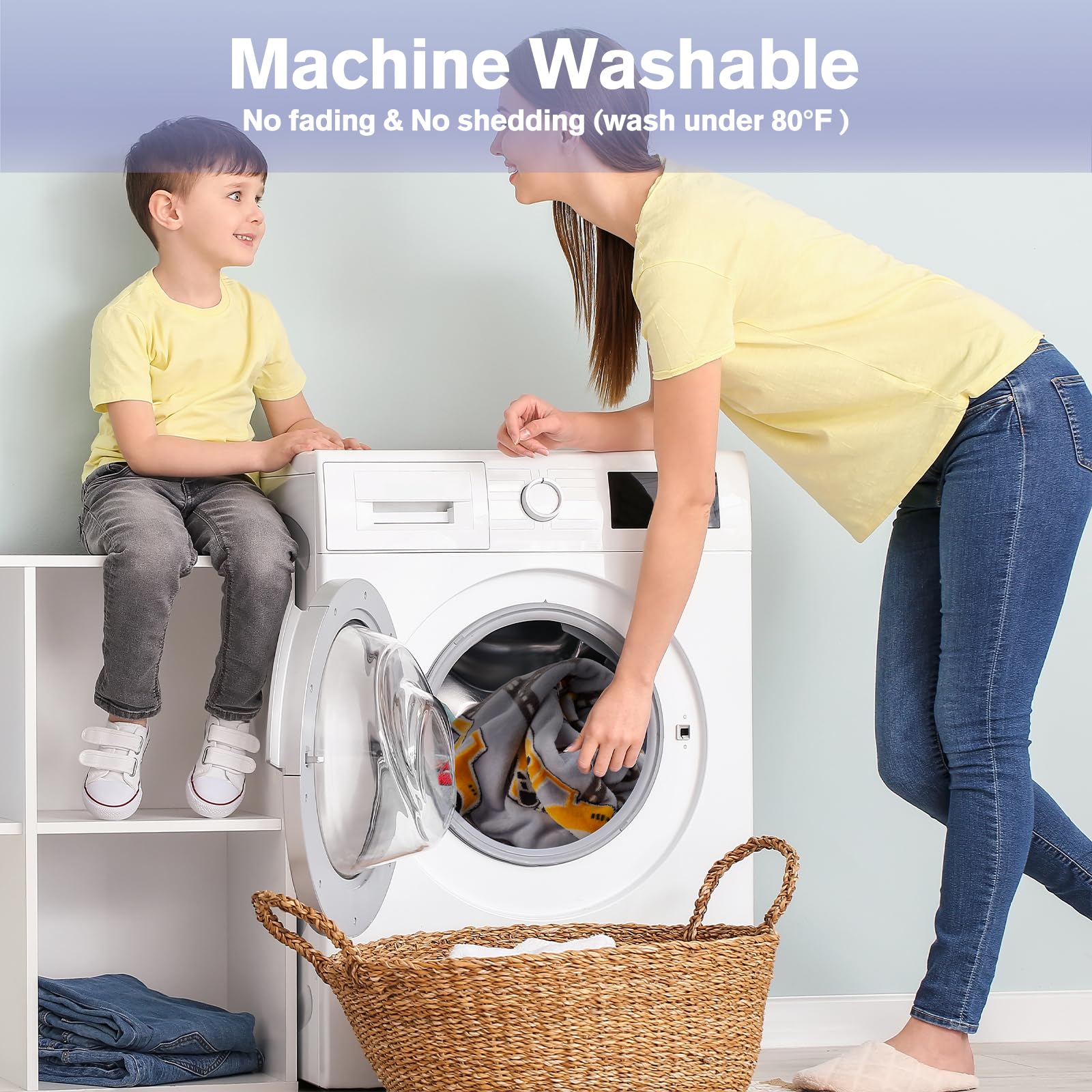 Levens Construction Truck Toys Glow in The Dark Excavator Blanket Birthday Gifts for Boys Age 1-14 Soft Throw 50x60 Decor for Kids and Teens - View 6 of 7