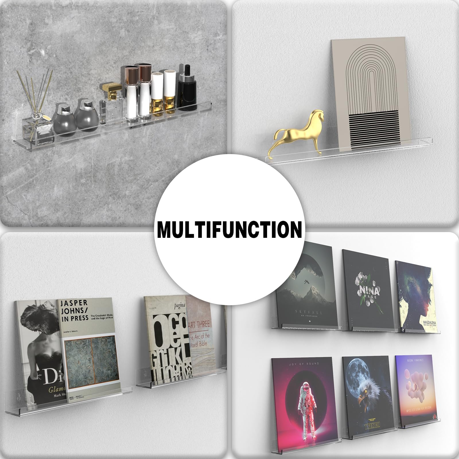 Adeptus Mechanicus Adeptus Mechanicus 8 Pack Vinyl Record Wall Mount Clear Acrylic Album Holder Display Collector Item - View 4 of 6