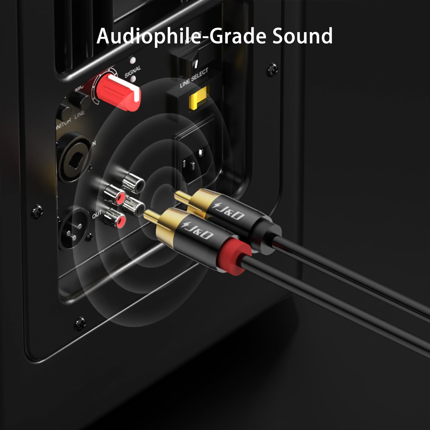 J&D J&D 30 FT RCA Male to Male Stereo Audio Cable Gold-Plated for Home Theater HDTV Amplifiers Hi-Fi Systems Speakers - View 4 of 7