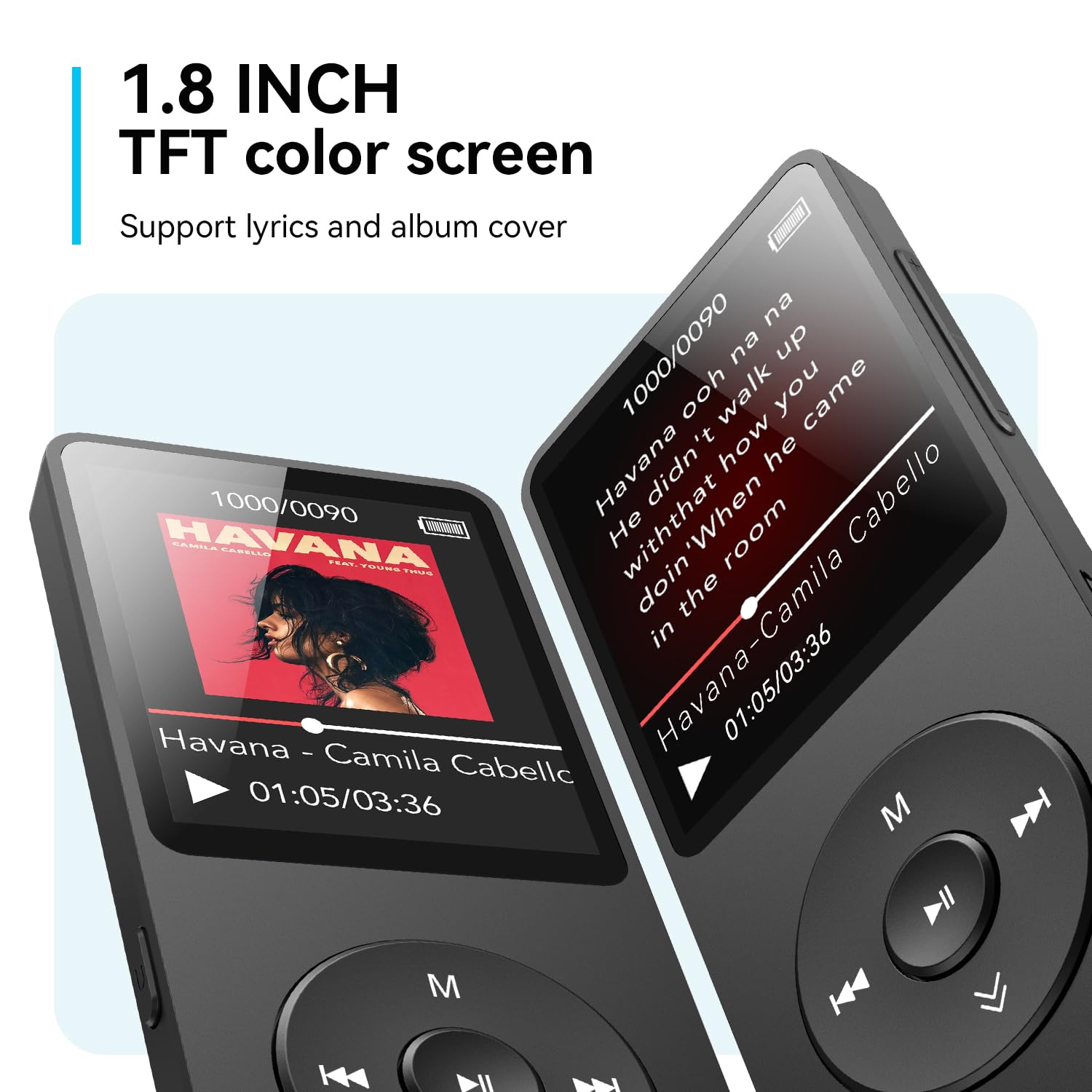 AGPTEK AGPTEK A02 Bluetooth MP3 Player 1.8 inch Screen Portable Music Player with Speaker FM Radio Voice Recorder 32GB Expandable to 128GB Black - View 6 of 9