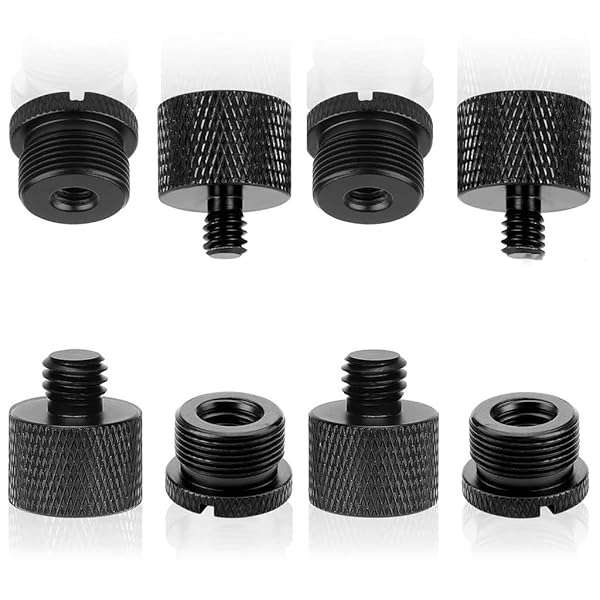 DUWUZEST 8Pcs Mic Thread Adapter Kit: 5/8 to 3/8 & 1/4 to 5/8 Aluminum Alloy Mic Screw Adapters