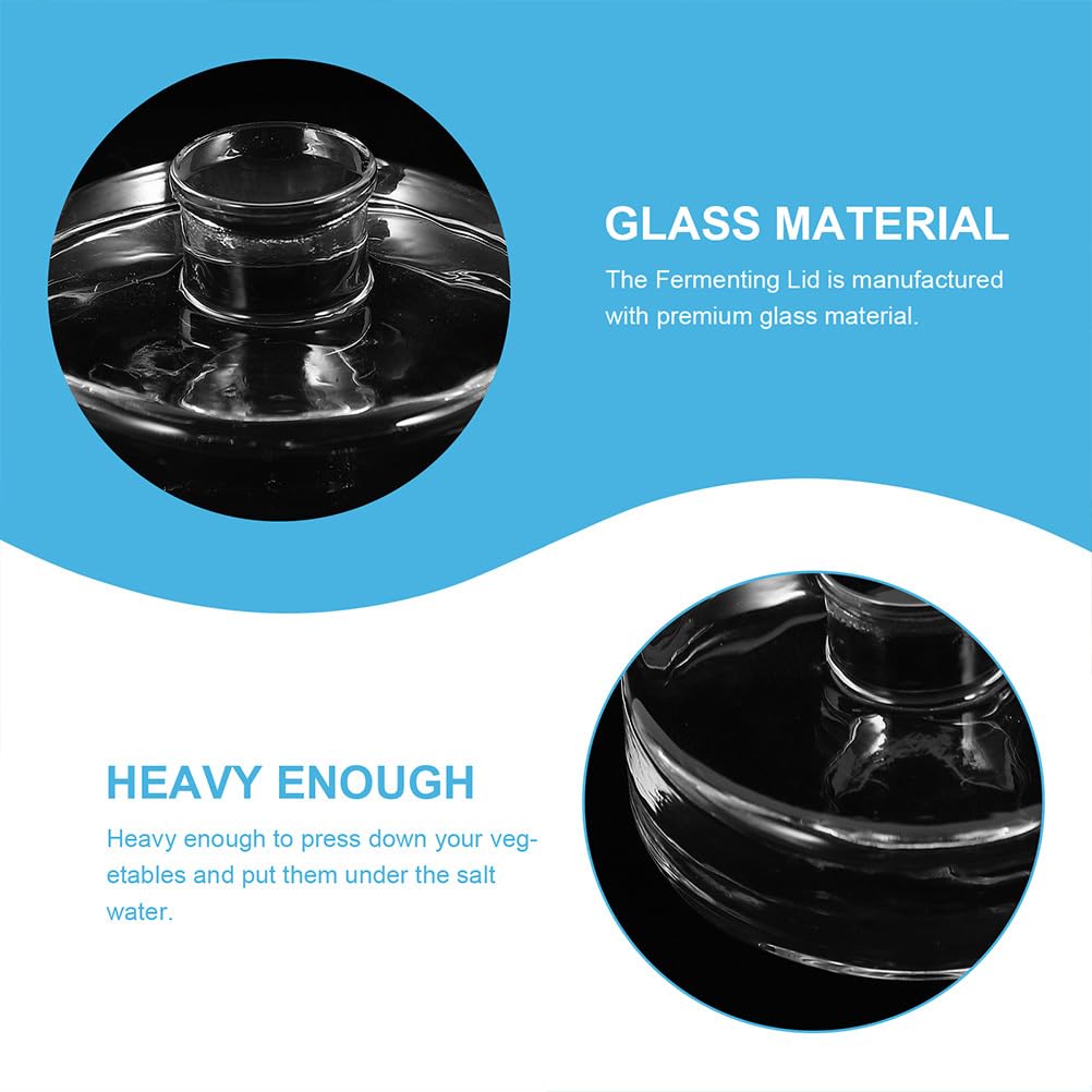 HOMSFOU HOMSFOU 2pcs Fermented Glass Weights for 1 Gallon Jars Perfect for Sauerkraut Pickling and Fermenting with Wide Mouth Mason Jar Lids - View 8 of 9