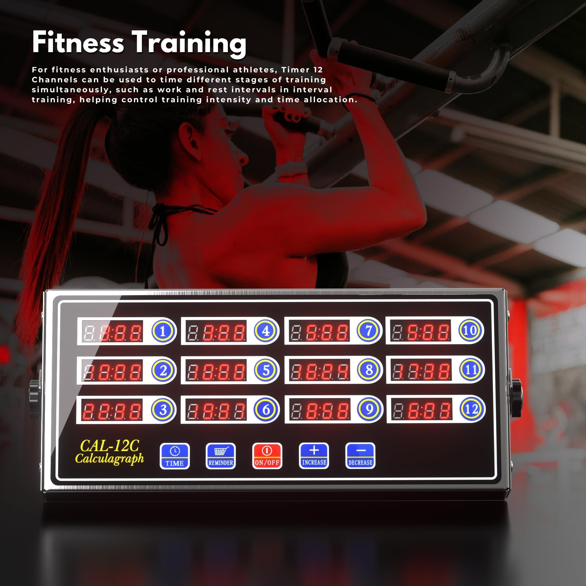 KZU Professional LED Digital Commercial Kitchen Timer 12 Channels Heavy Duty Waterproof with Loud Alarm and Memory Function - View 4 of 6