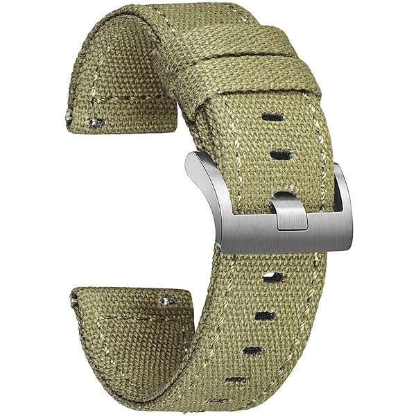 Quick Release Hemsut Canvas Watch Bands - 18mm, 20mm, 22mm, 24mm Replacement Straps for Men & Women