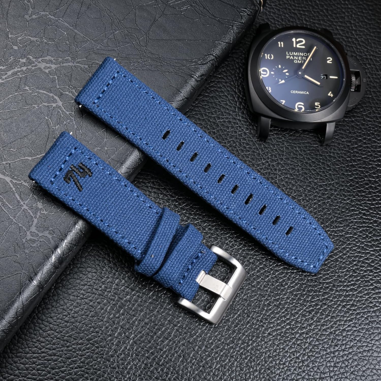 hemsut h Hemsut Canvas Quick Release Watch Band Replacement Straps for Men Women 18mm 20mm 22mm 24mm - View 7 of 7