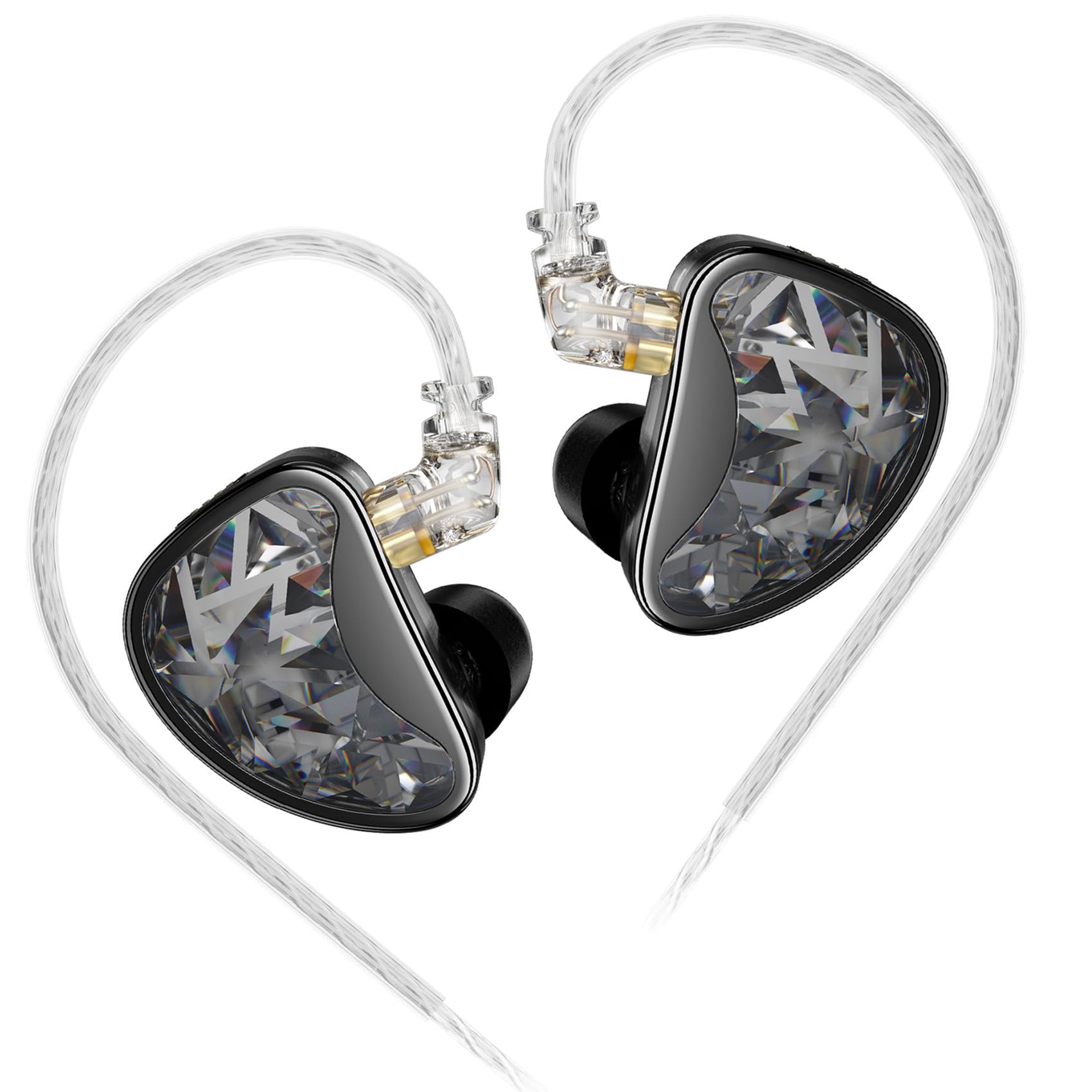 EZ EAR KZ AS24 Hybrid Drivers In Ear Monitor Headphones Tunable Wired Earbuds with Detachable Silver Plated Cable for Audiophile Musicians