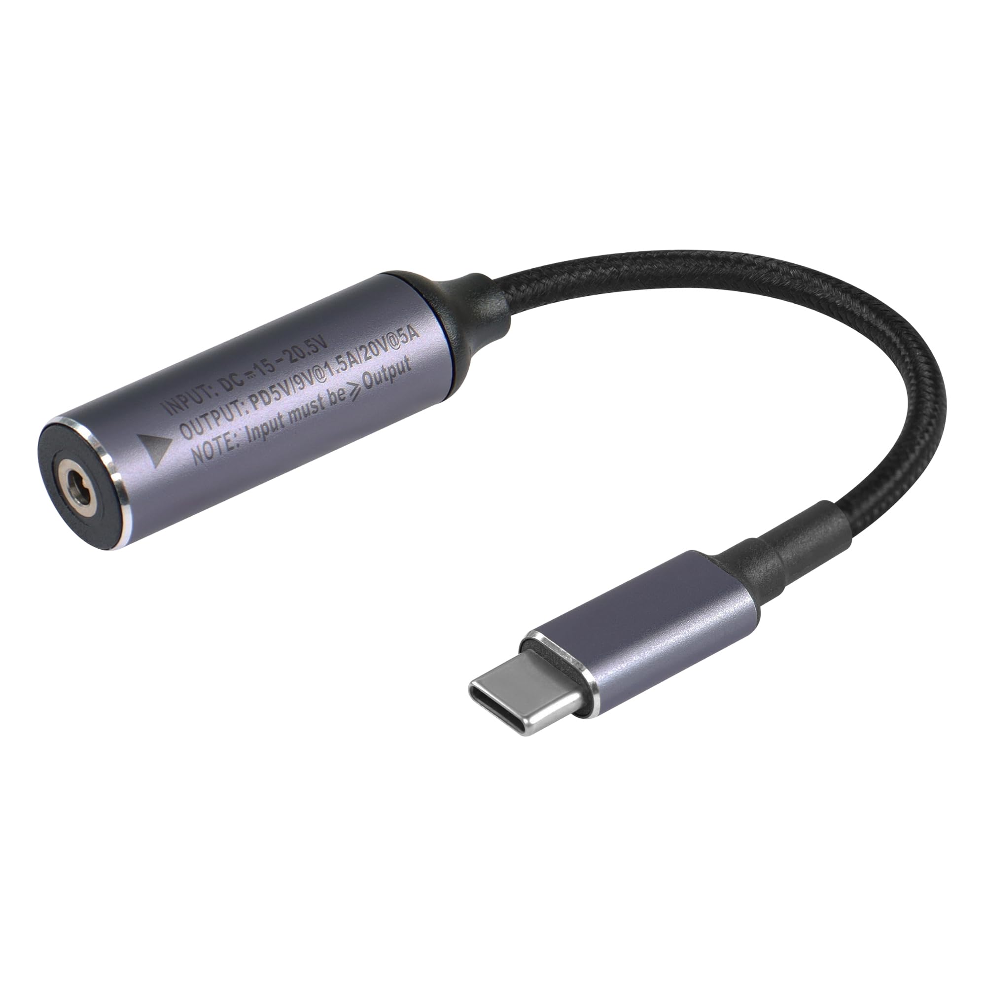 SinLoon PD 100W DC 3.5mm x 1.35mm Female to USB Type C Male Power Charging Cable for Phones Tablets Laptops with Automatic Identification Chip